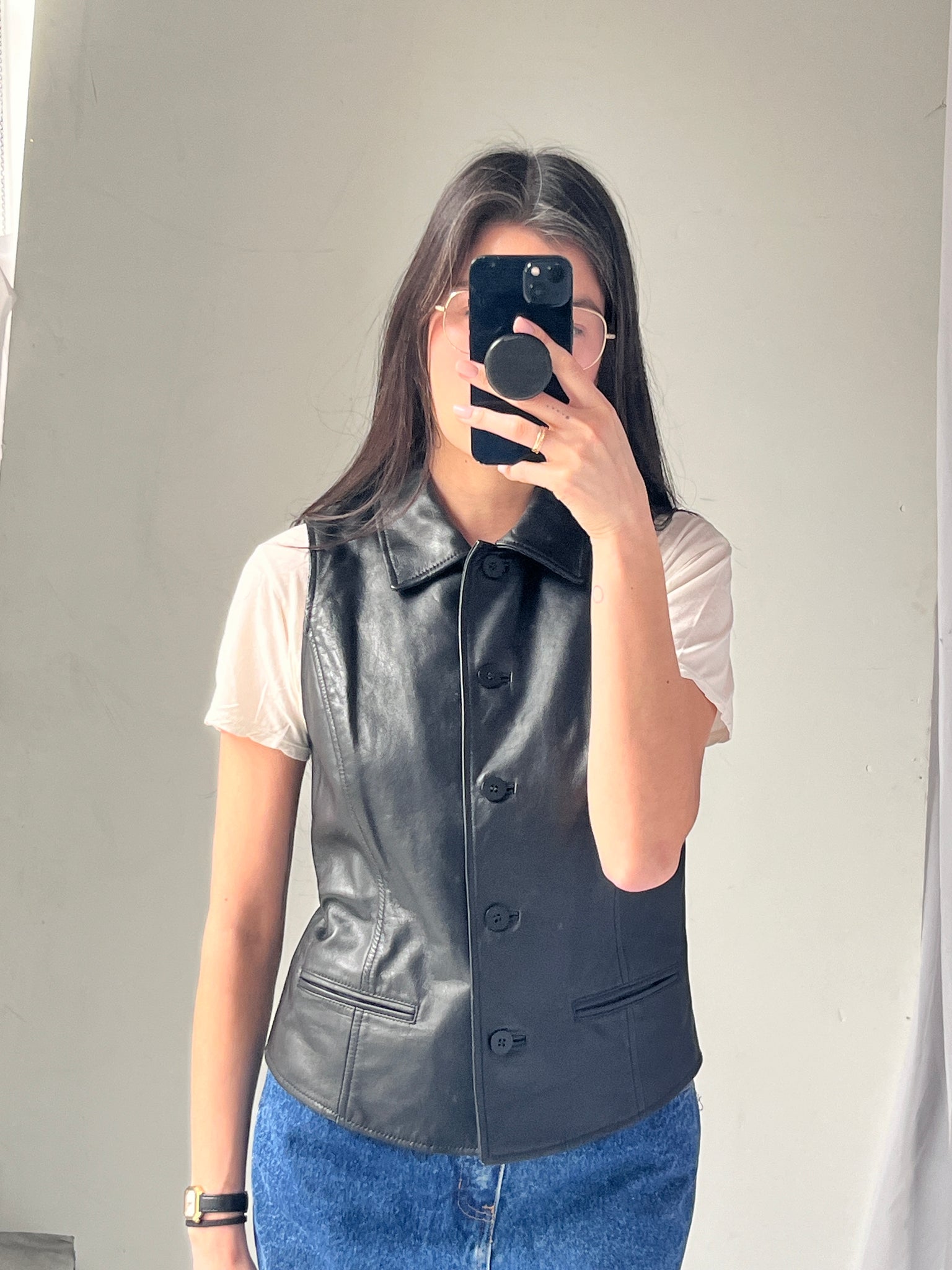 Ann Taylor Perfect Fit Leather Vest