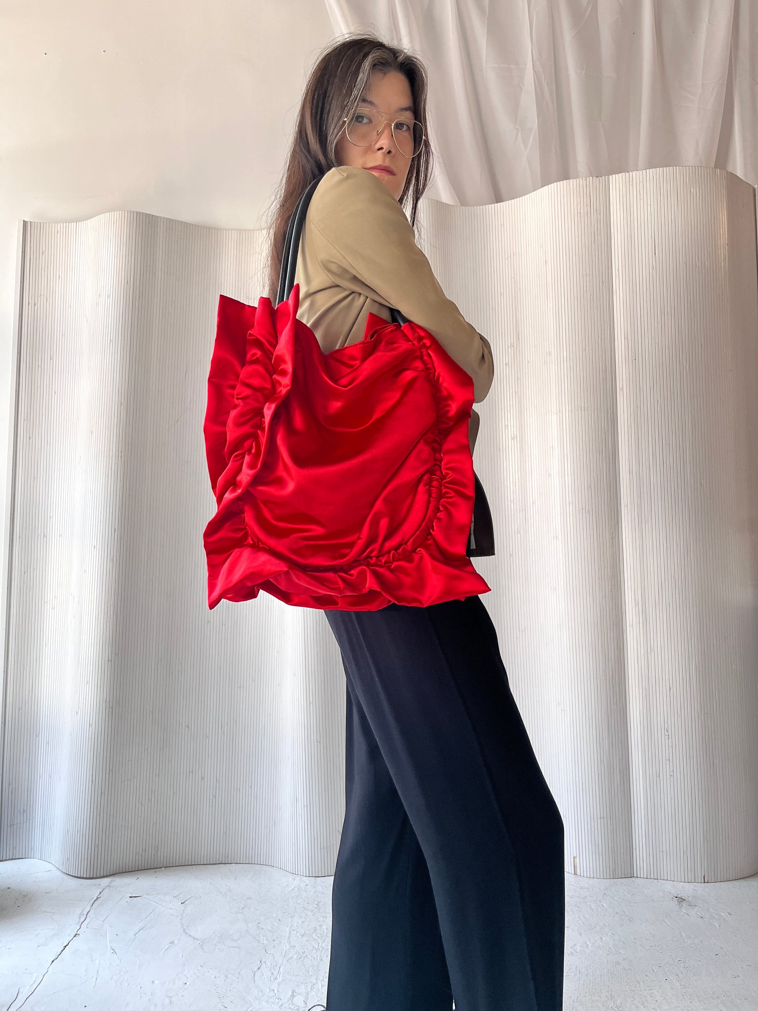 Max & Co red satin bag