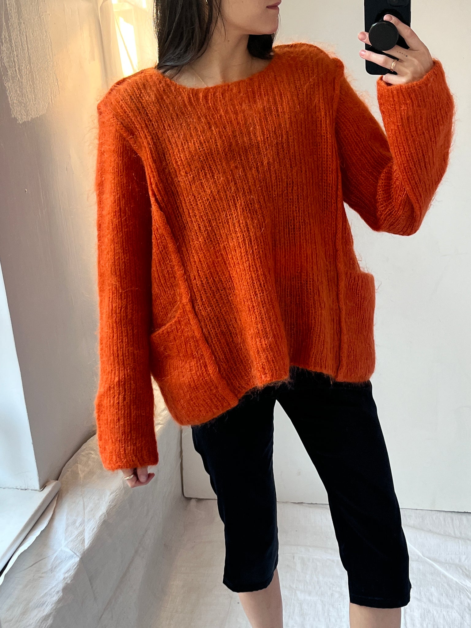 Jean Paul Gaultier Orange Oversized Mohair Knit
