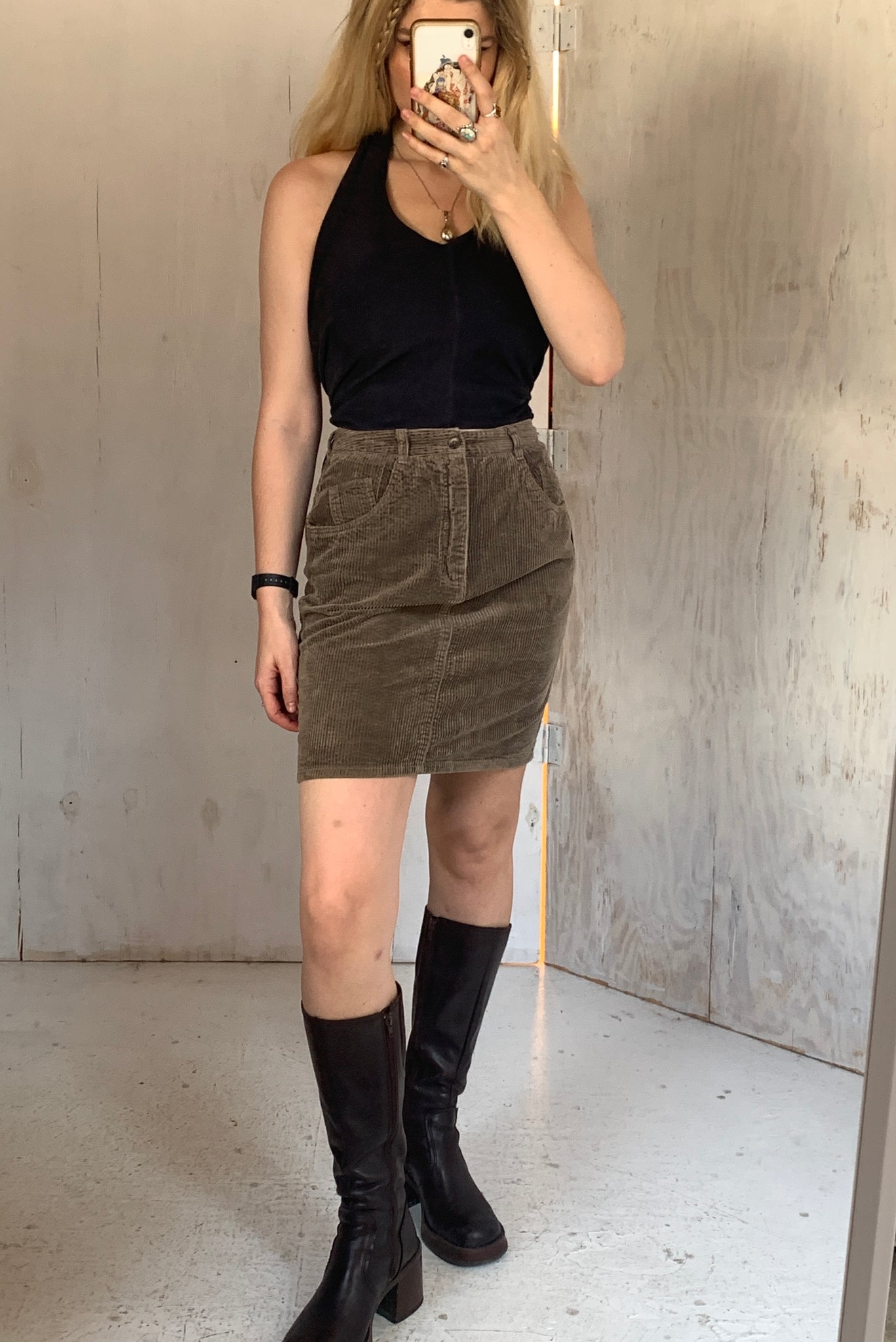 Vintage Esprit Corduroy Mini Skirt