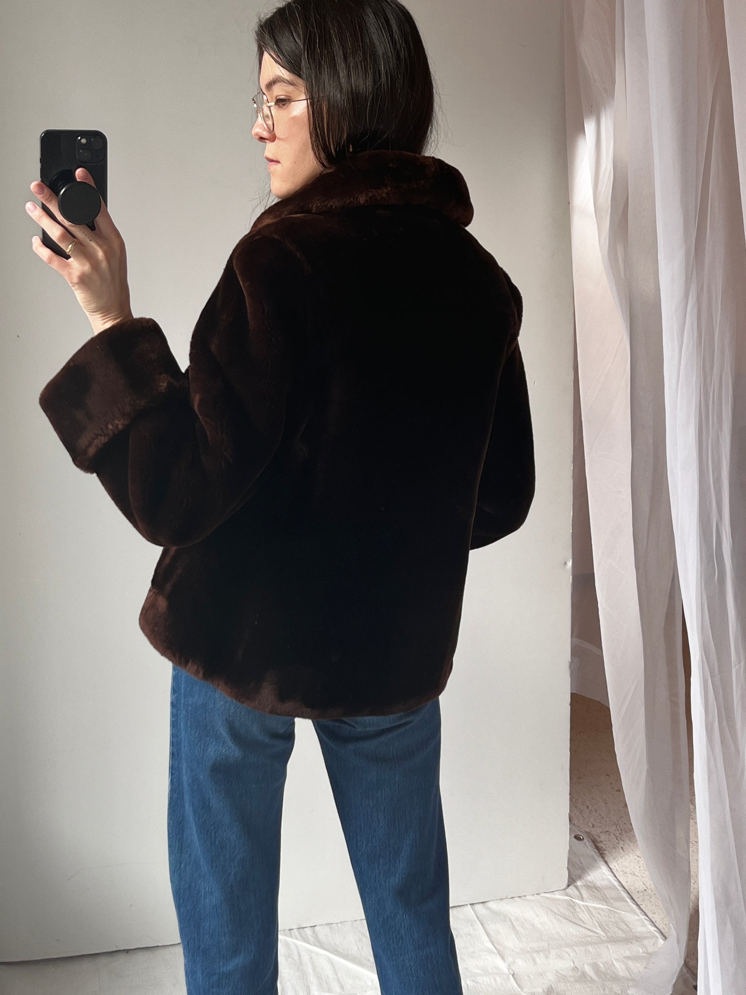 Mouton shearling coat