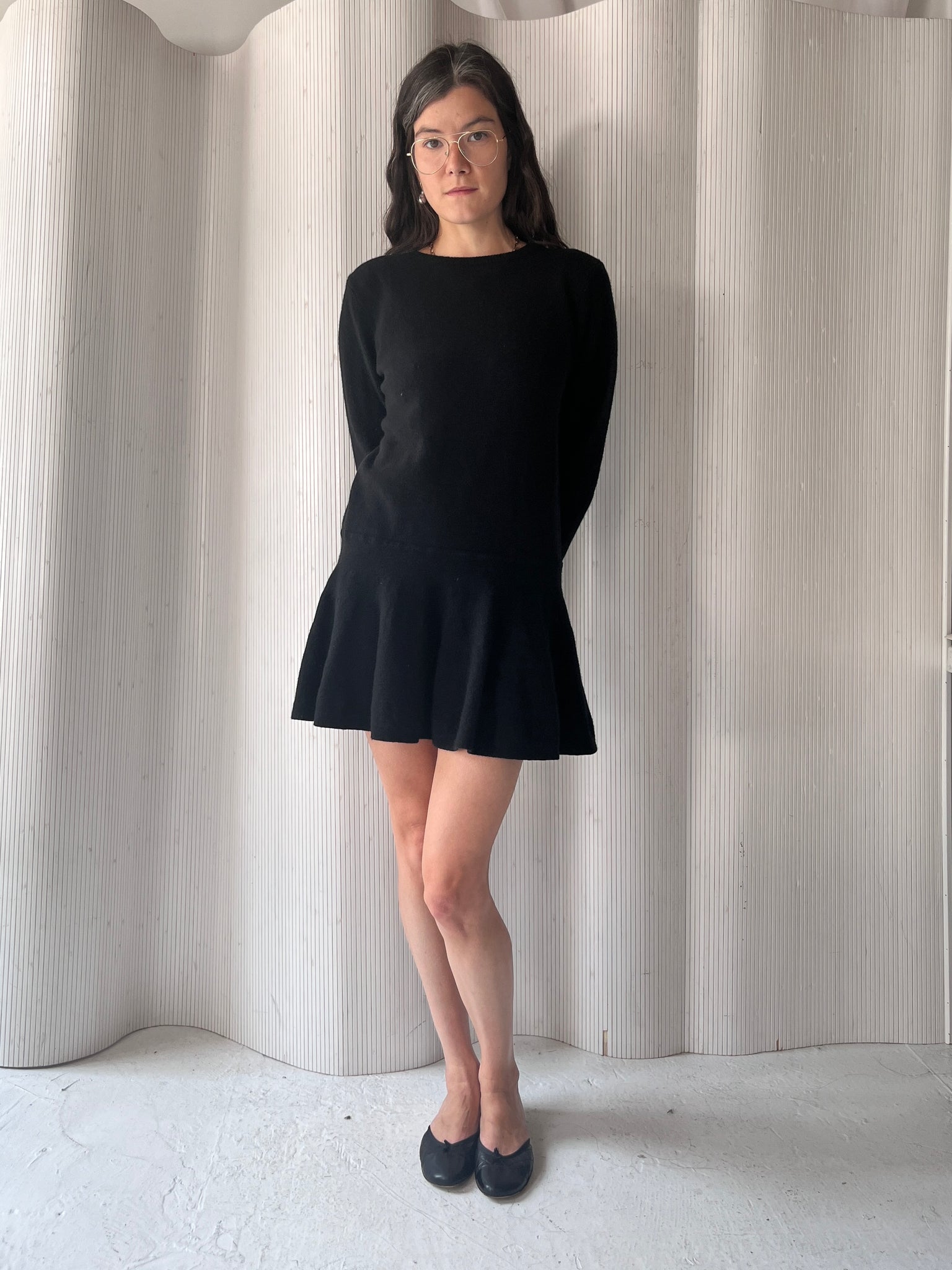 Ganni black wool dress