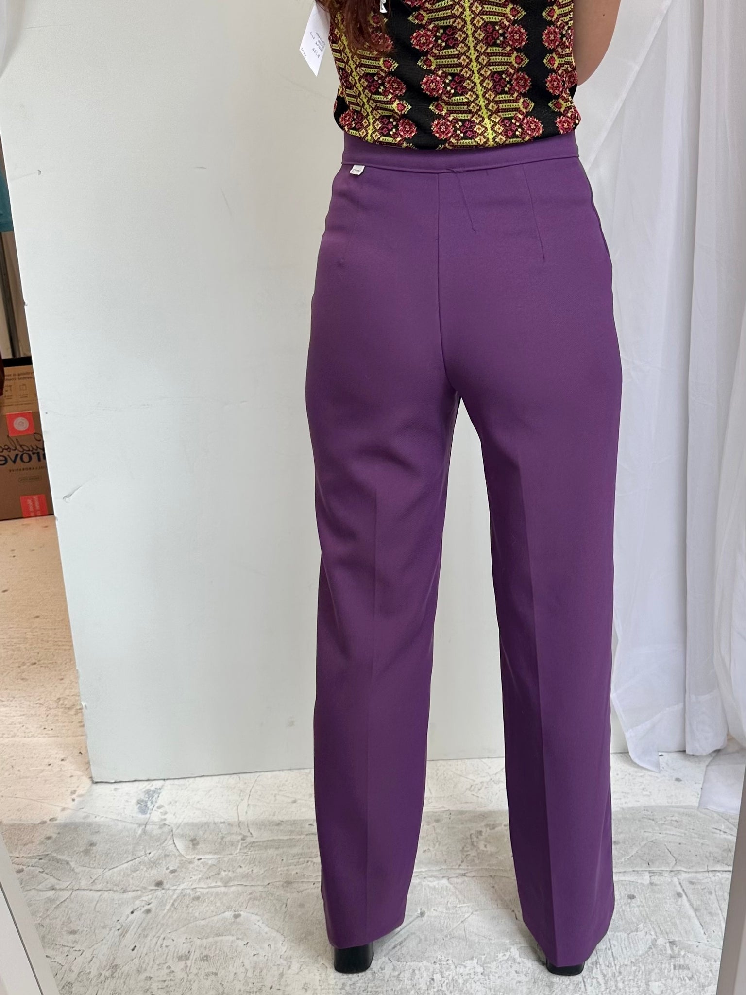 70s Vintage Purple Highwaisted wide leg Levis pants