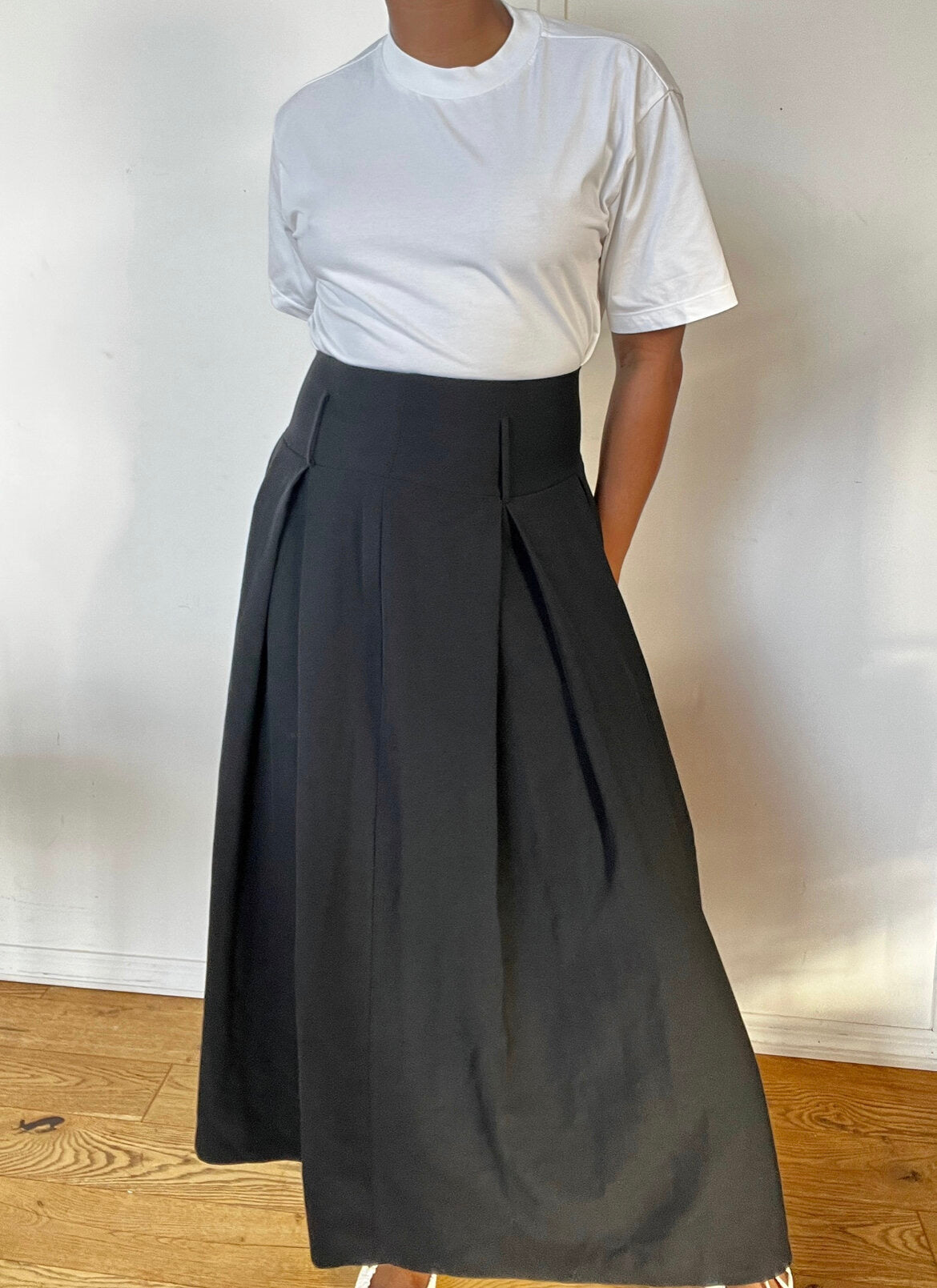 Vintage Pleated Maxi Skirt