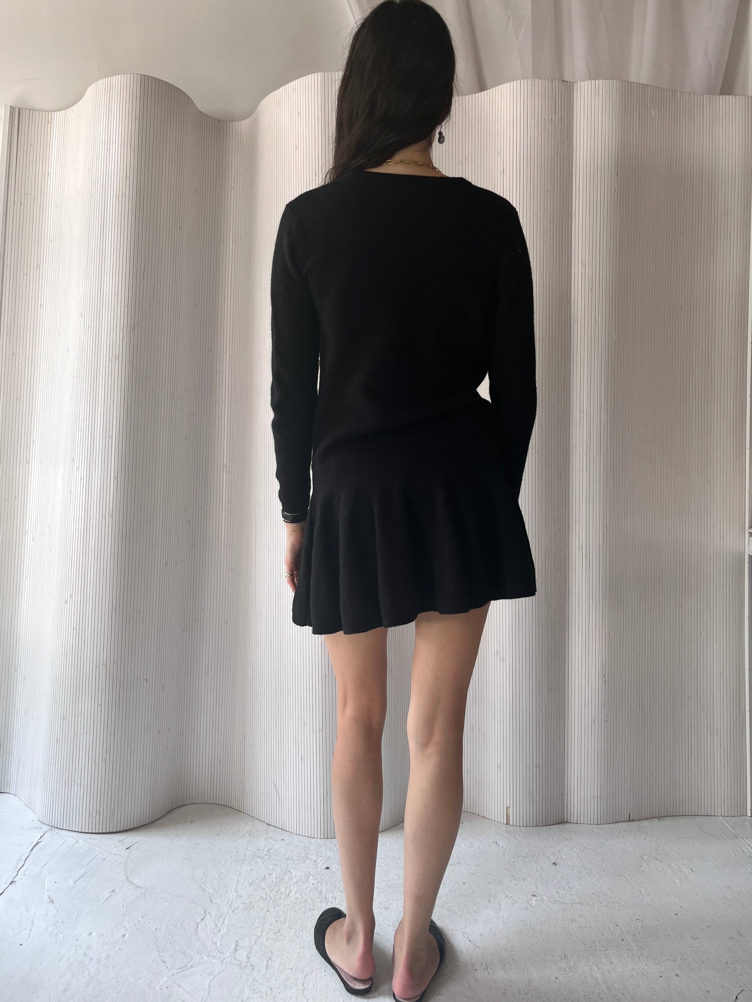 Ganni black wool dress