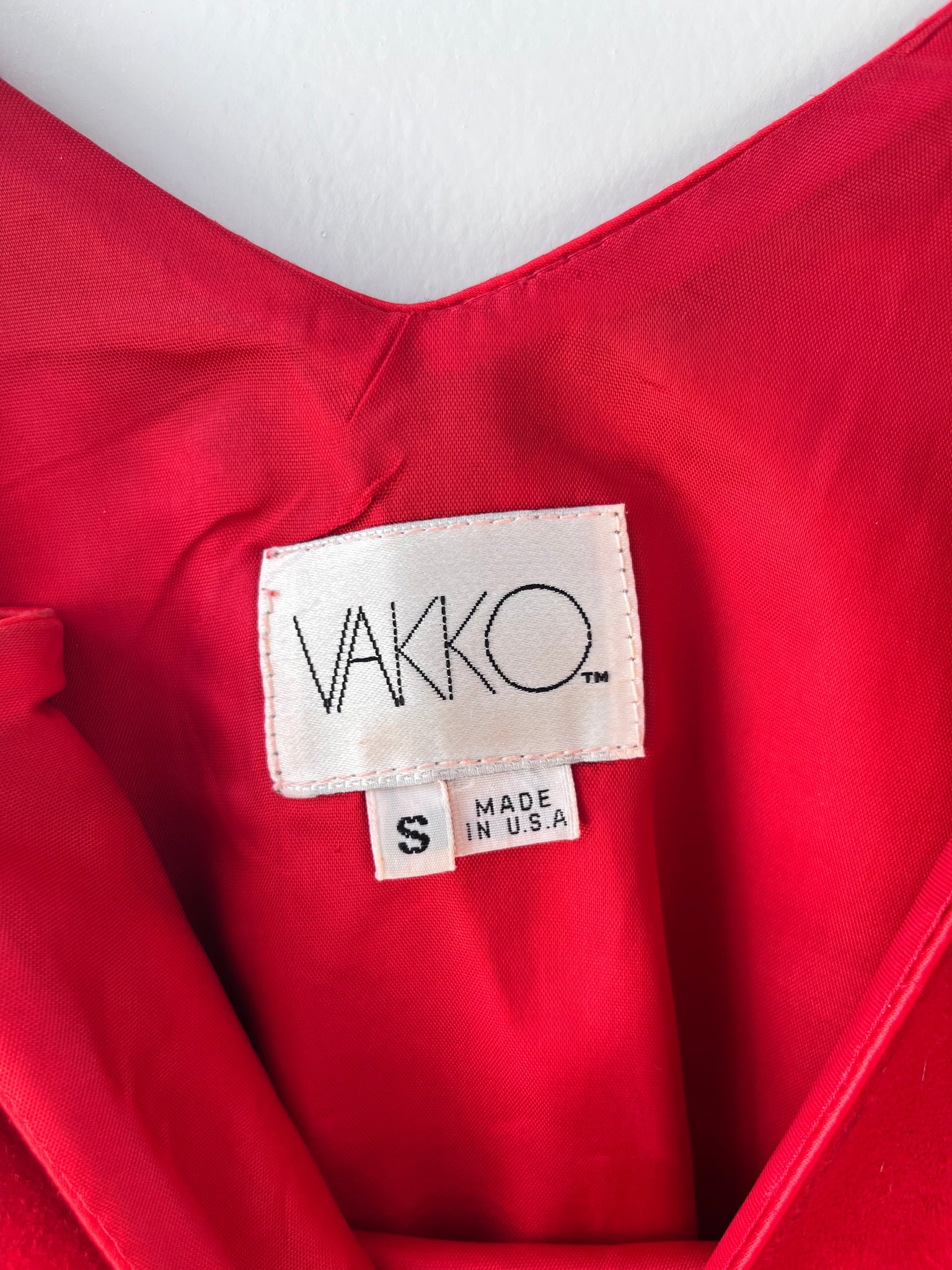 Vakko Red Suede Dress, S