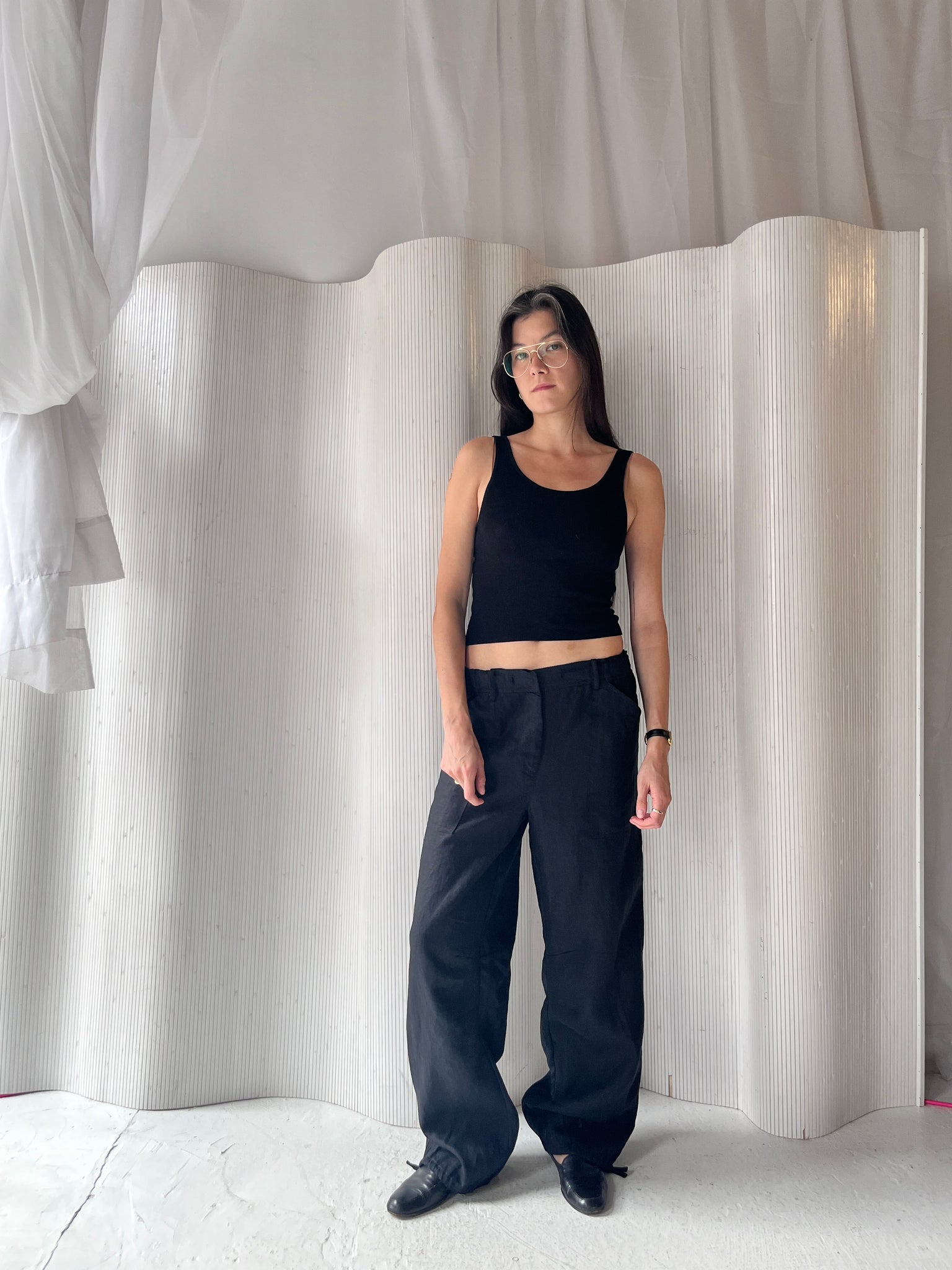 Faithful black linen pant