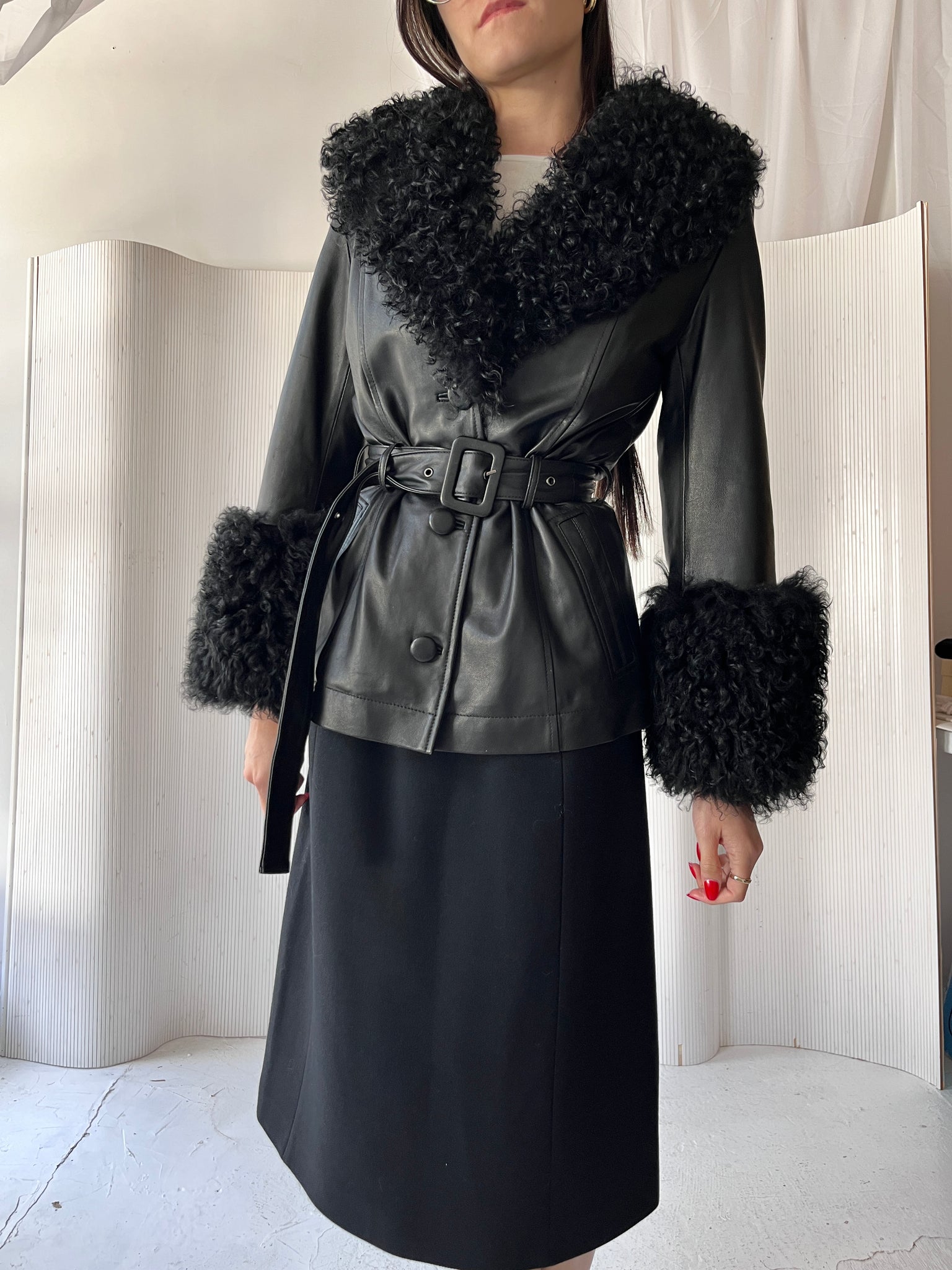 Saks Potts Shorty Shearling Jacket