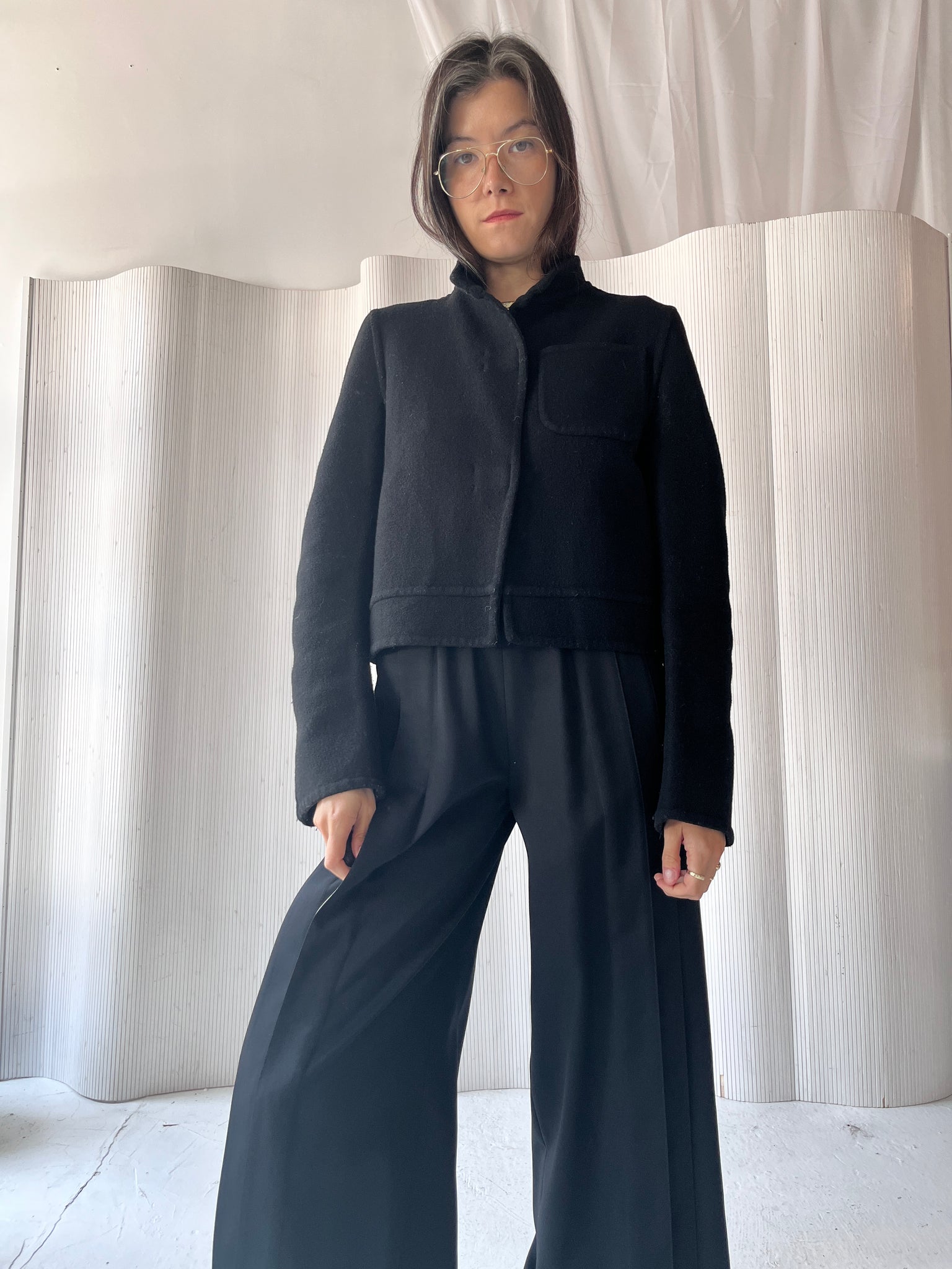 Jil Sander x Uniqlo wool cropped jacket