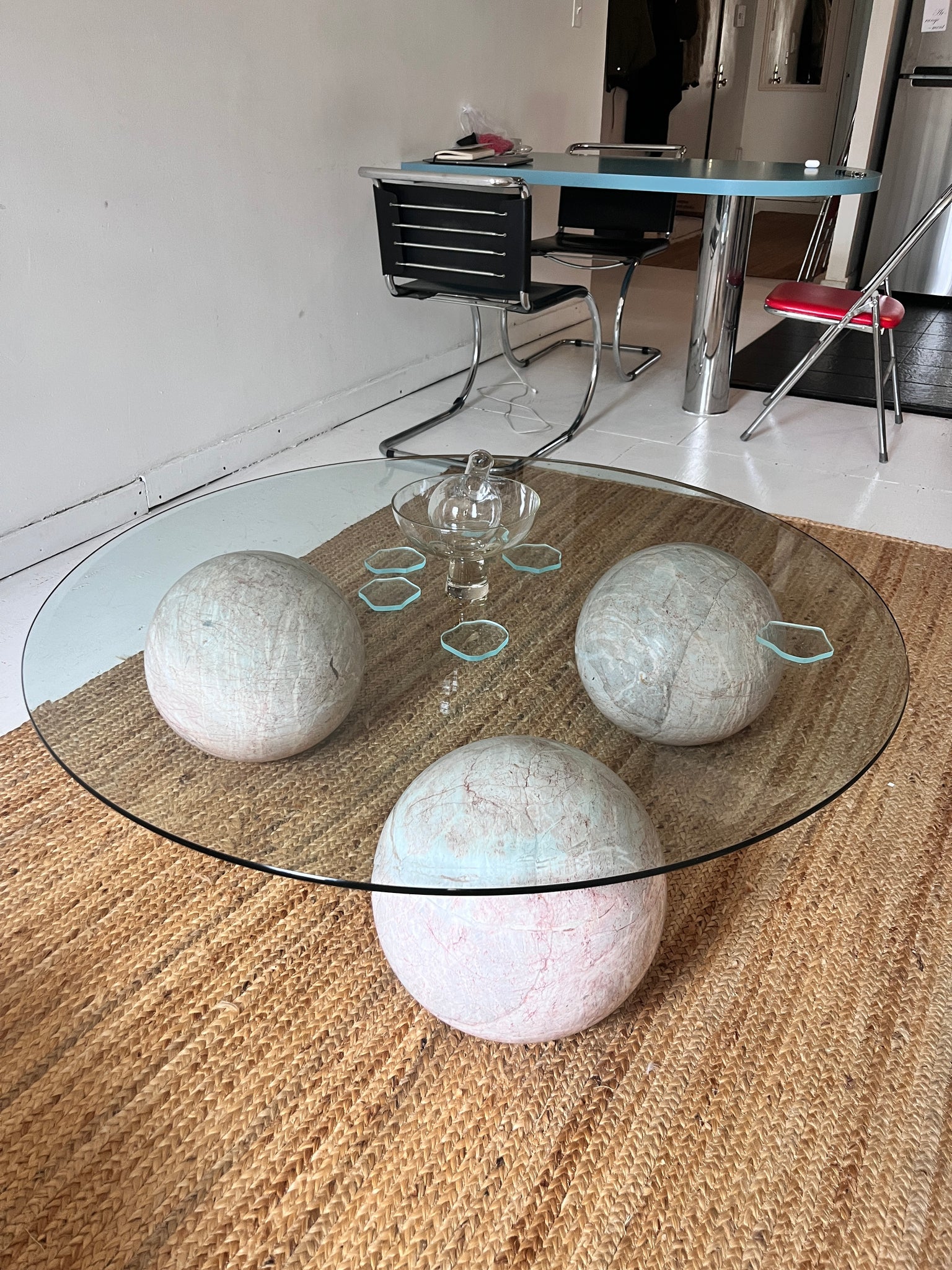 Stone and Glass Coffee Table