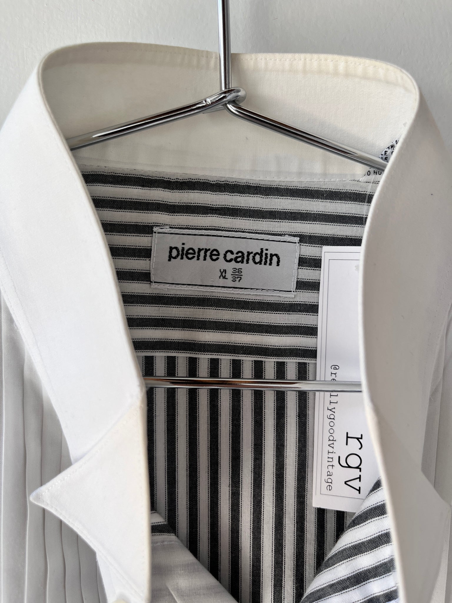 Pierre Cardin blue striped tuxedo shirt