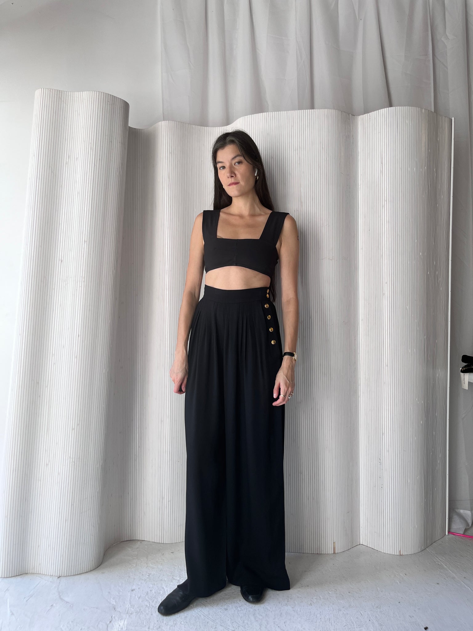 YSL crepe wide leg pants