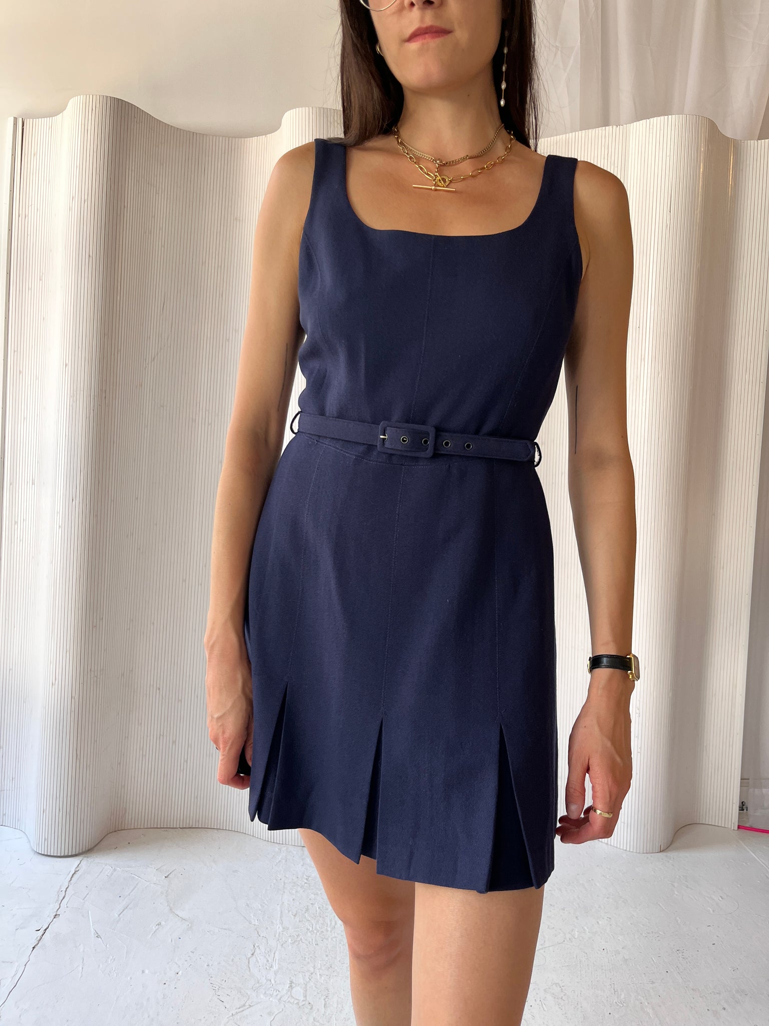 Vintage Bebe navy wool dress