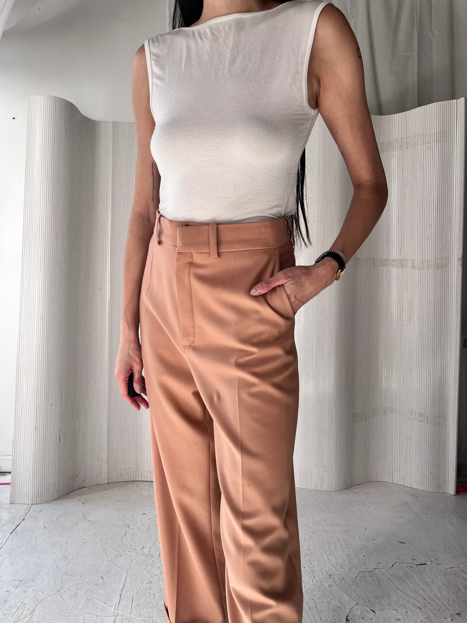 Chloe Rose Peach Trousers