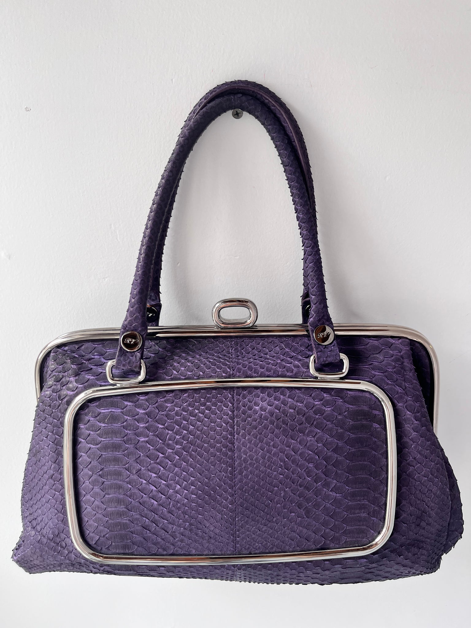 roger vivier purple snake bag