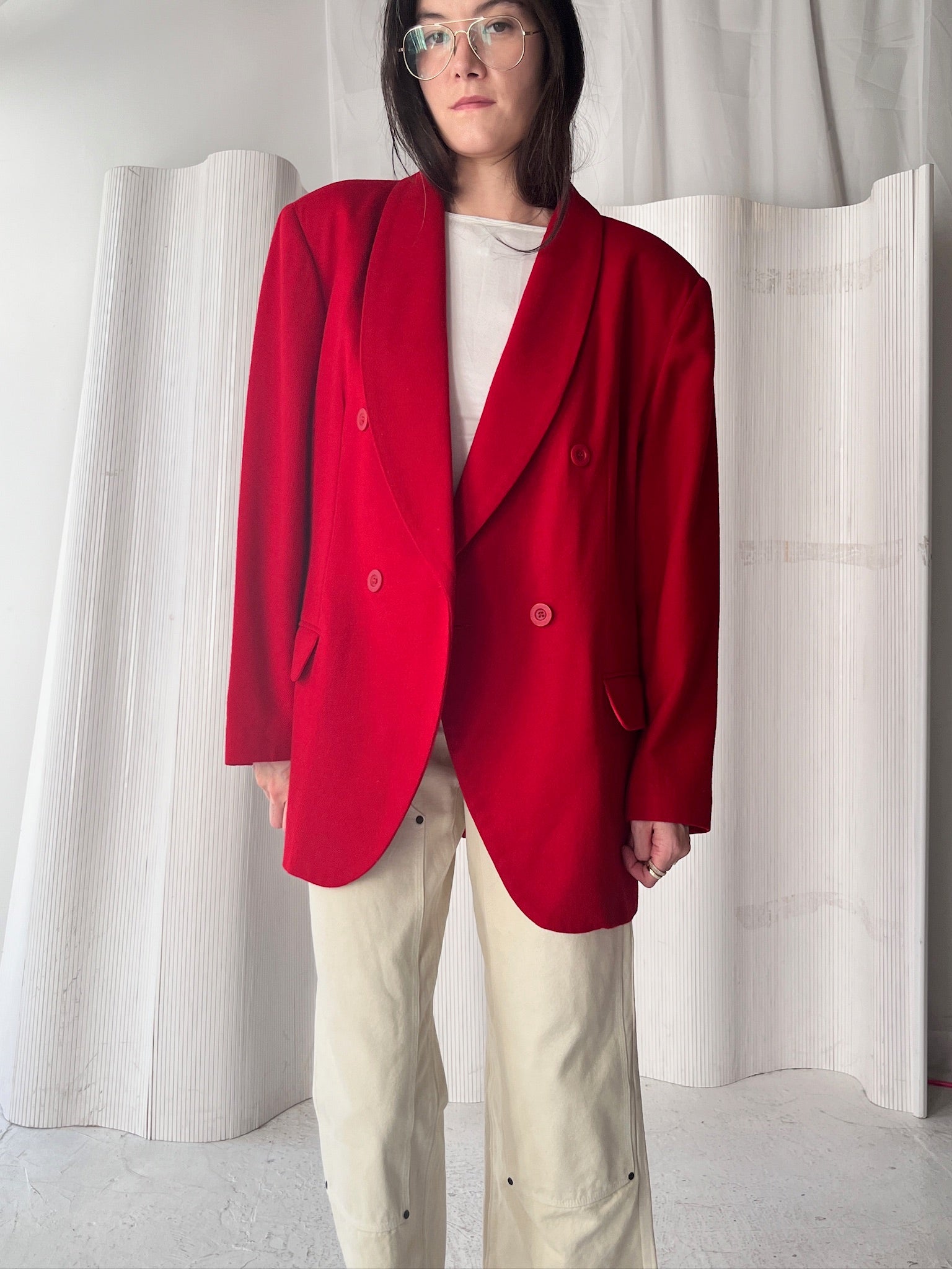 Vintage Cherry Wool Blazer