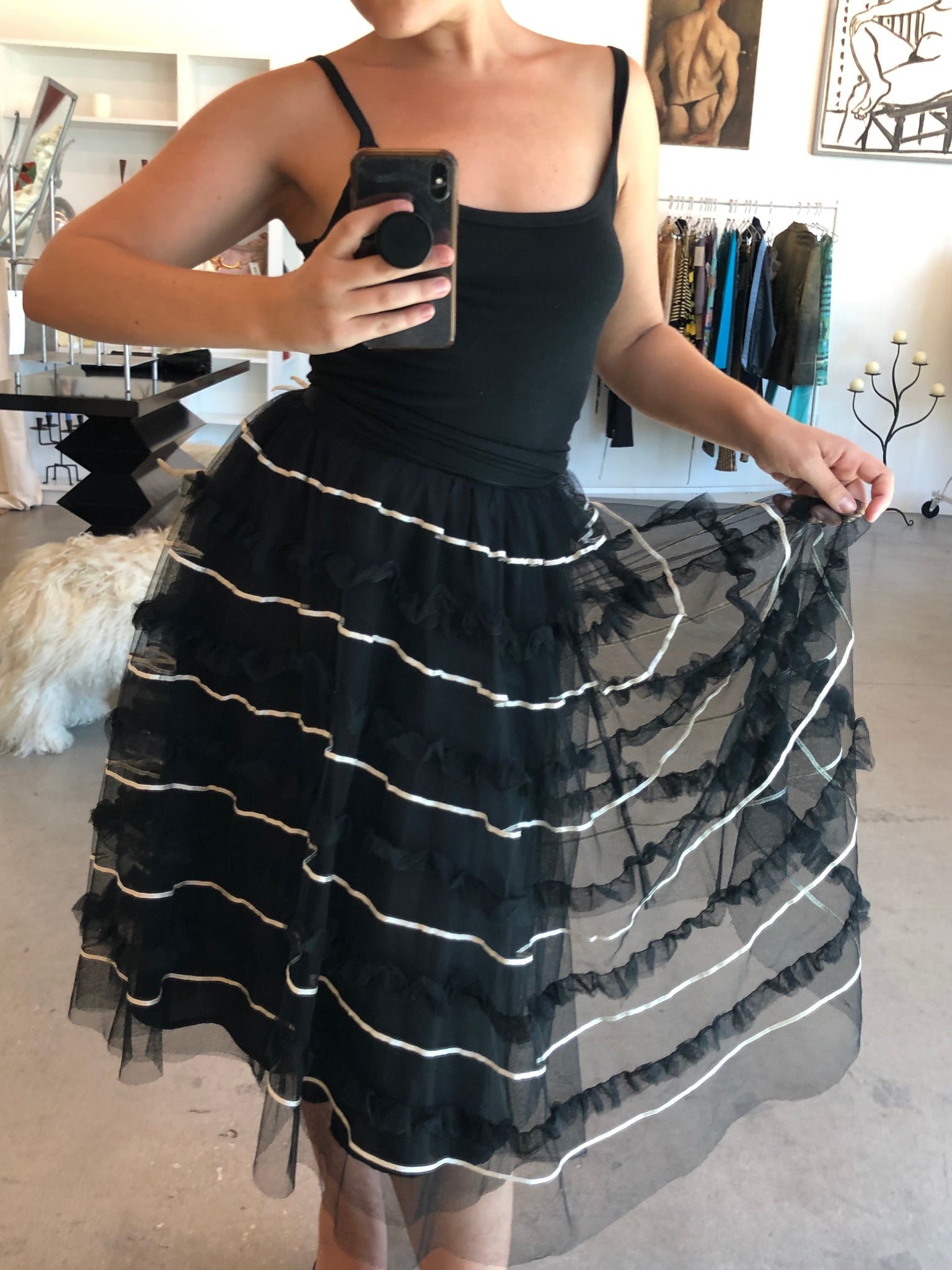 VINTAGE RUFFLE TULLE SKIRT