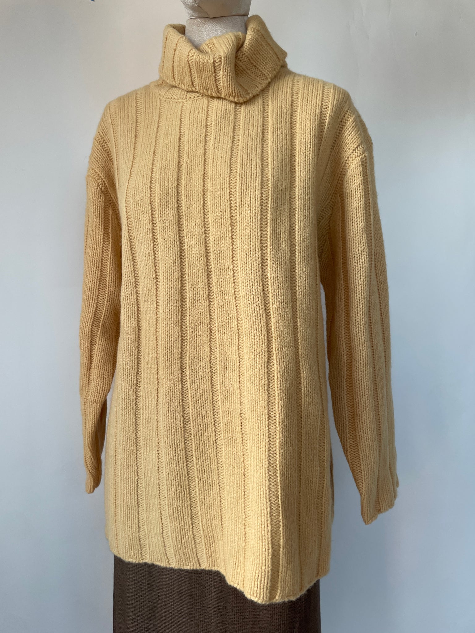 Vintage Yellow Wool Turtleneck