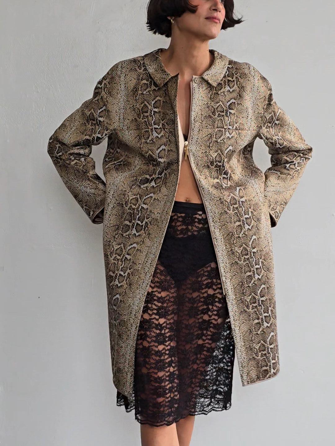 Armani Snakeskin Collared Coat