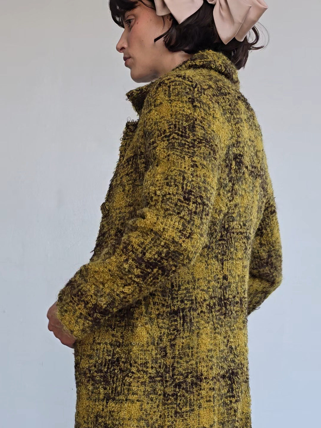 Agnes B Mustard Mohair Coat