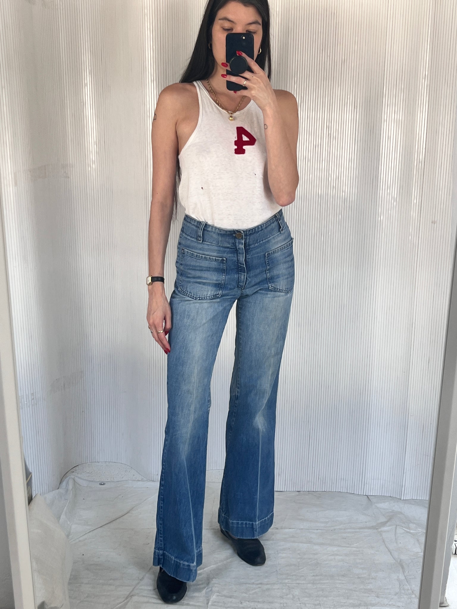 vintage 1960s hip hugger jeans