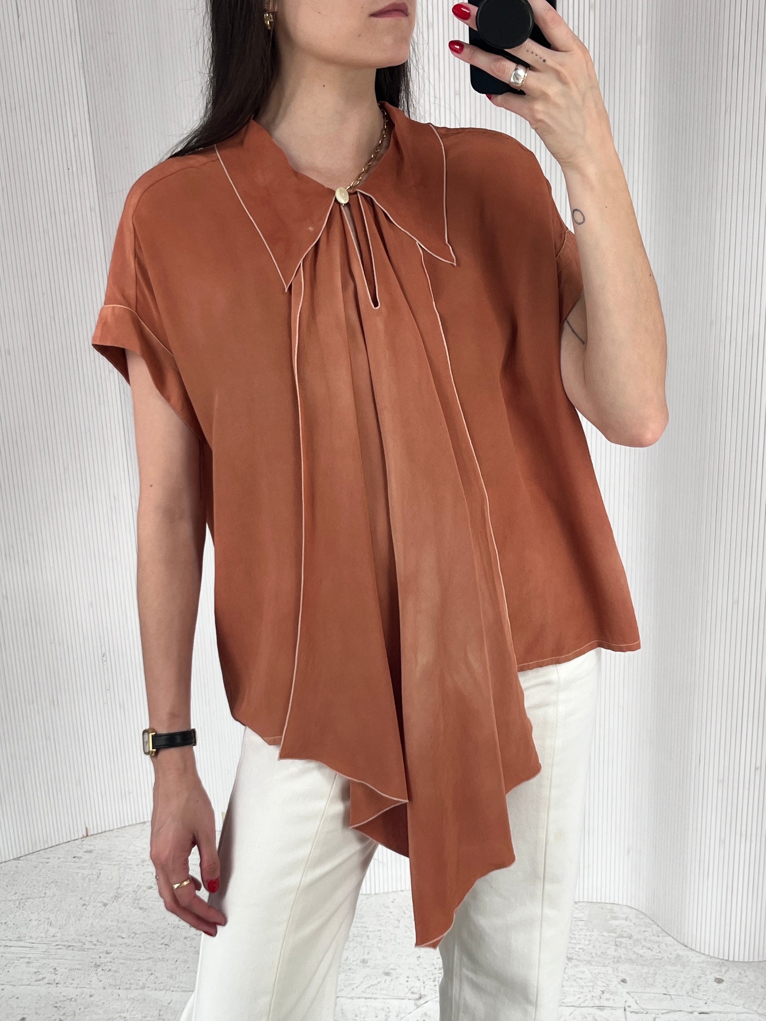 70's / 80's Karl Era Chloe Overdyed Silk Sash Top