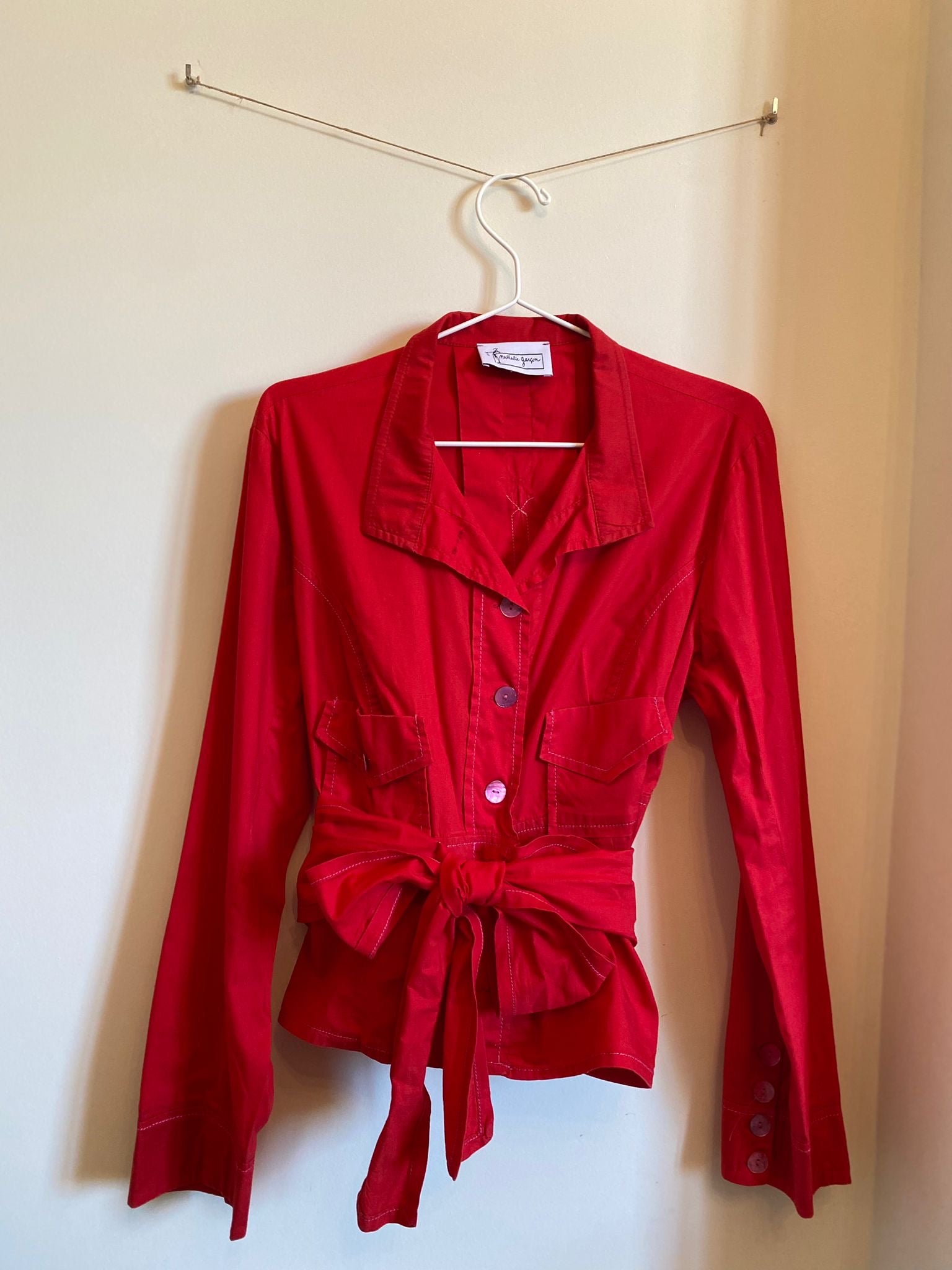 Nathalie Garson red cotton shirt