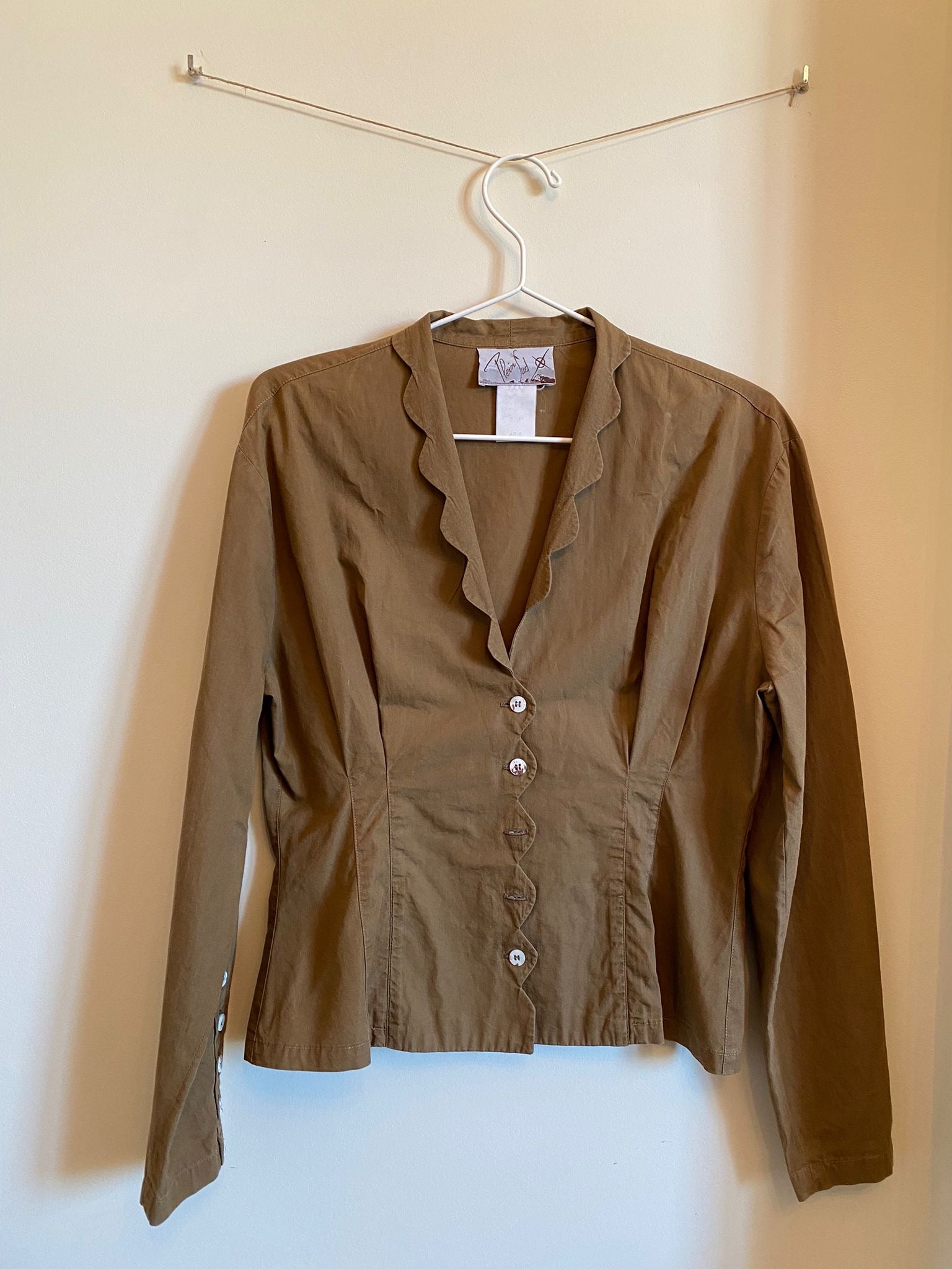 Plein Sud Cotton blouse with scalloped edges
