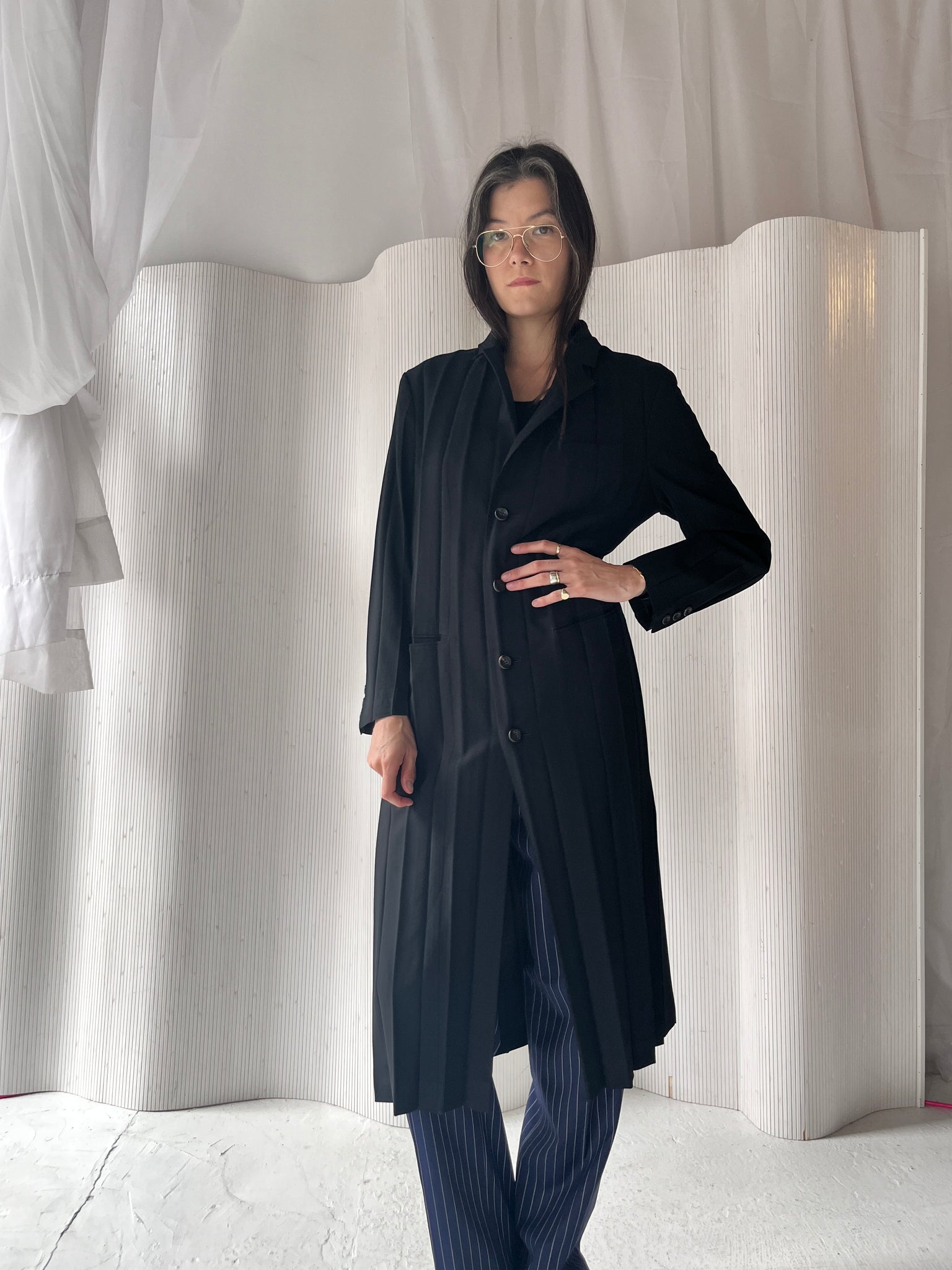 Issey Miyake black duster