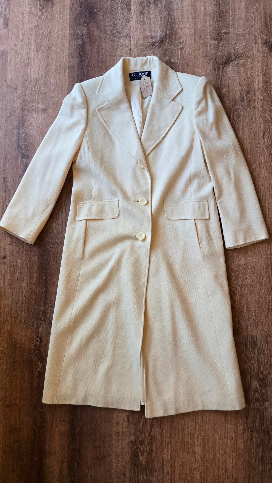 Cream wool long coat