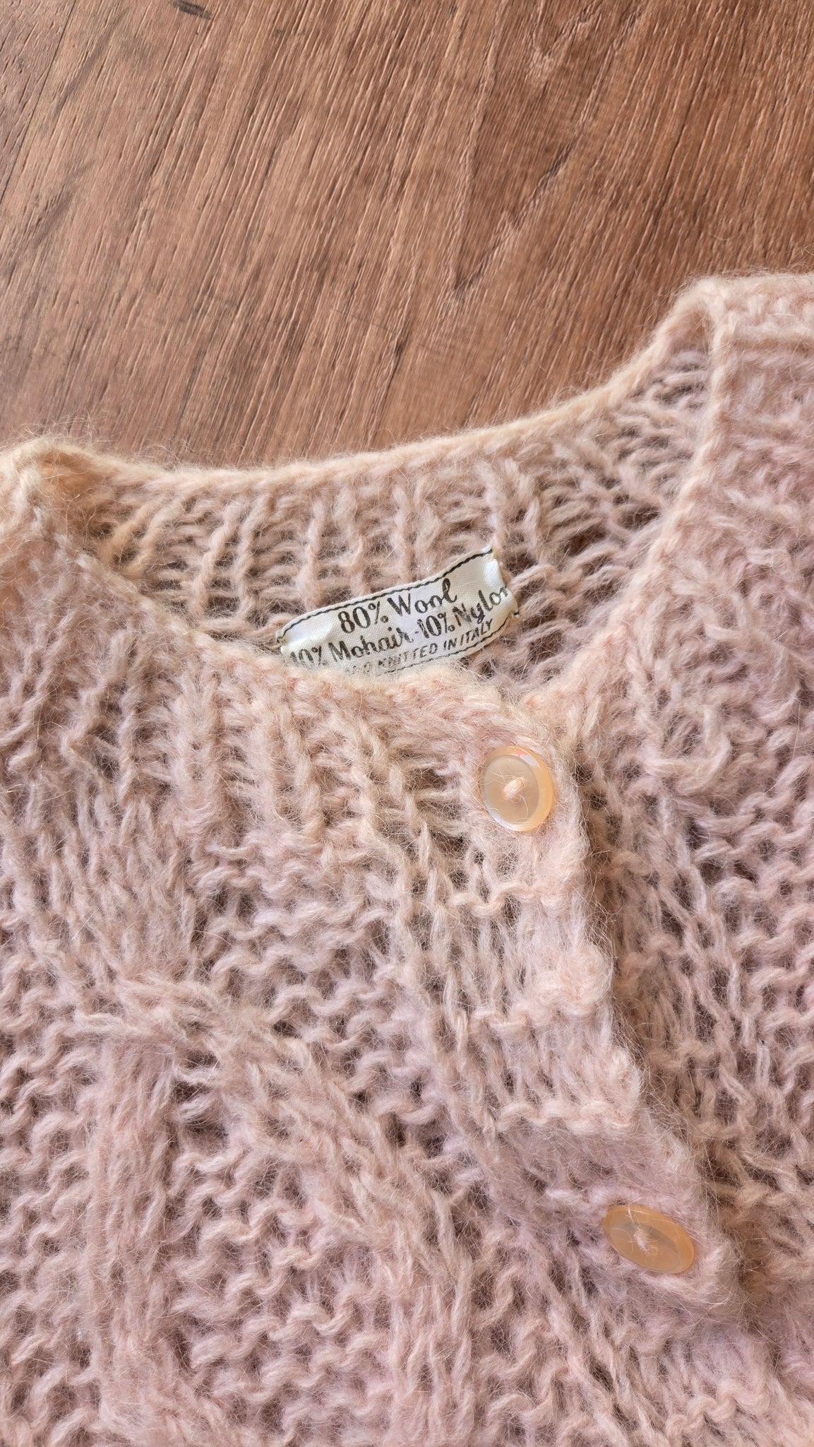 Baby pink mohair cardigan