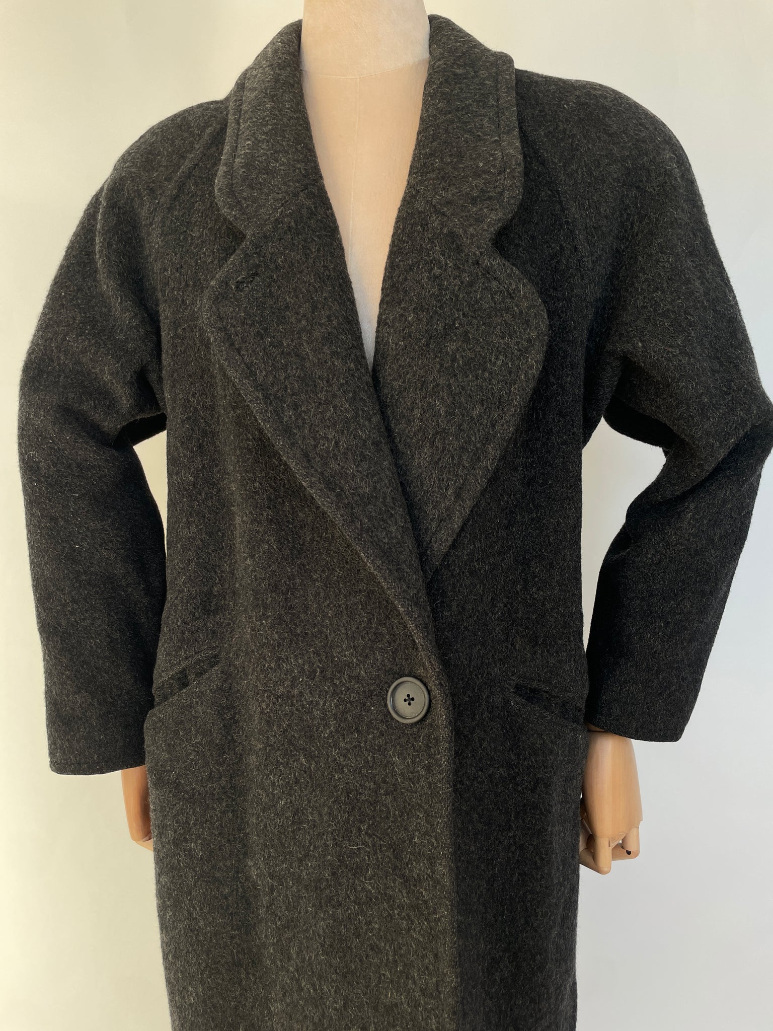 Charcoal Melange Wool Coat