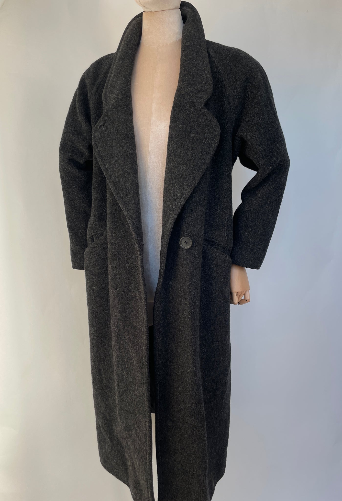 Charcoal Melange Wool Coat