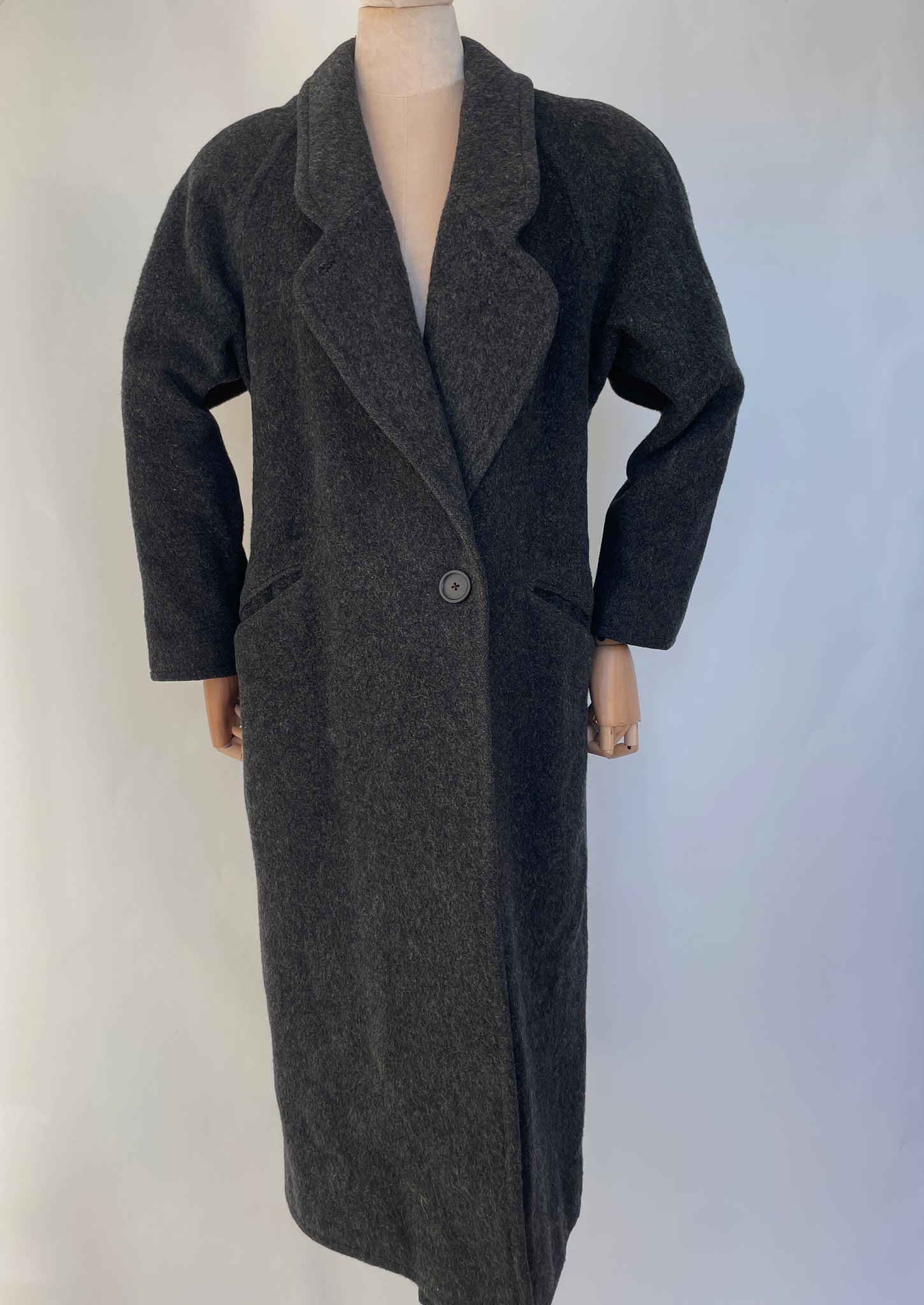 Charcoal Melange Wool Coat