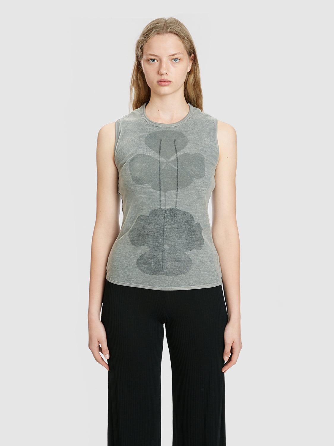 E-Play Knitted Vest With Chiffon Overlay