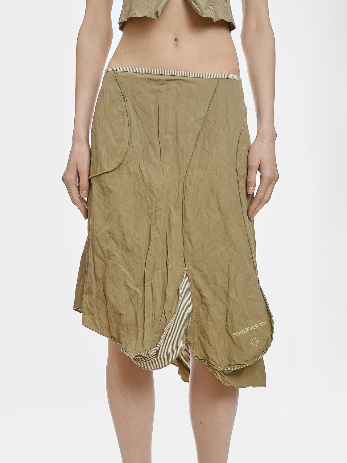 Cop Copine Wrinkled Effect Nylon Skirt