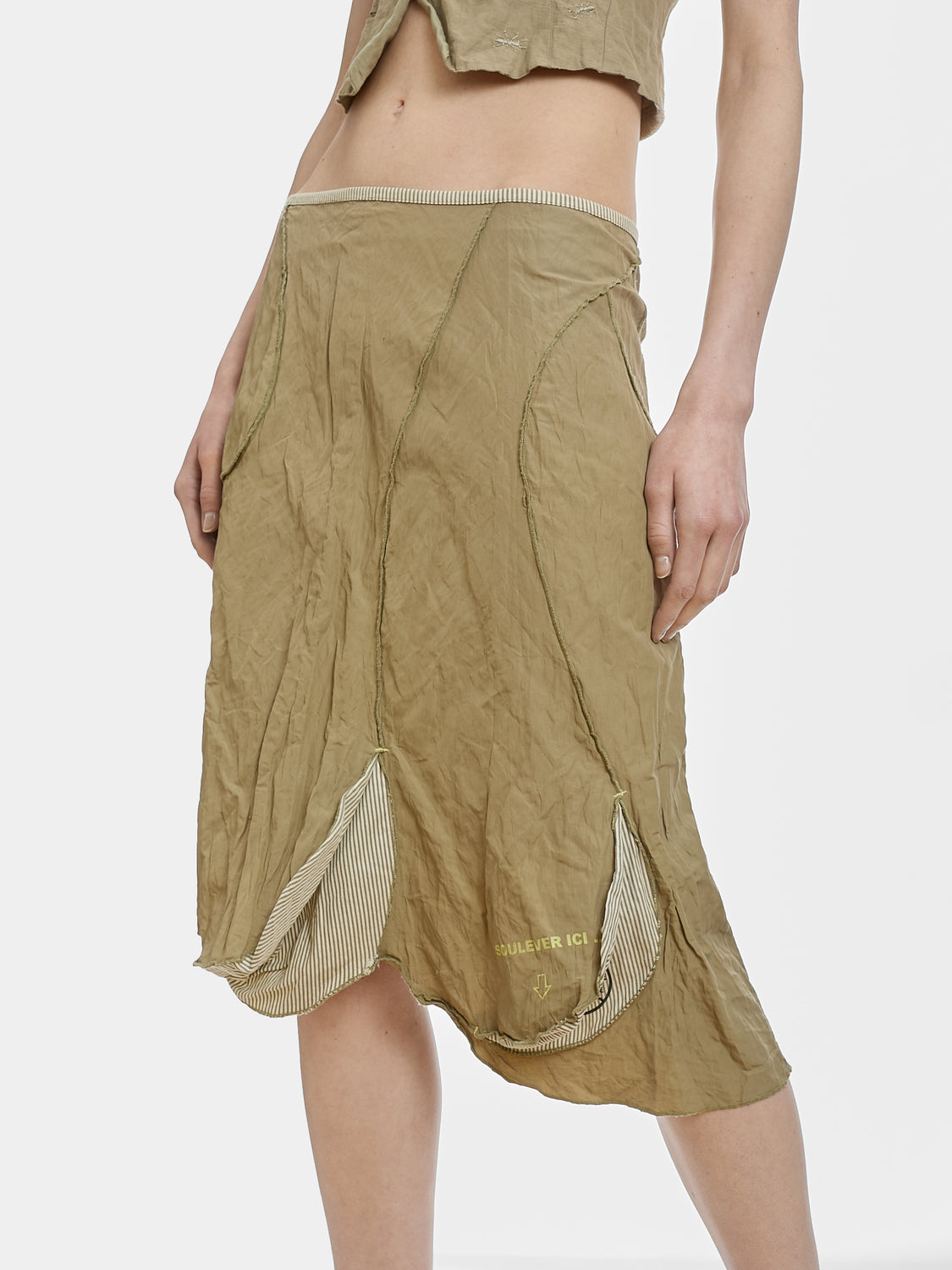 Cop Copine Wrinkled Effect Nylon Skirt