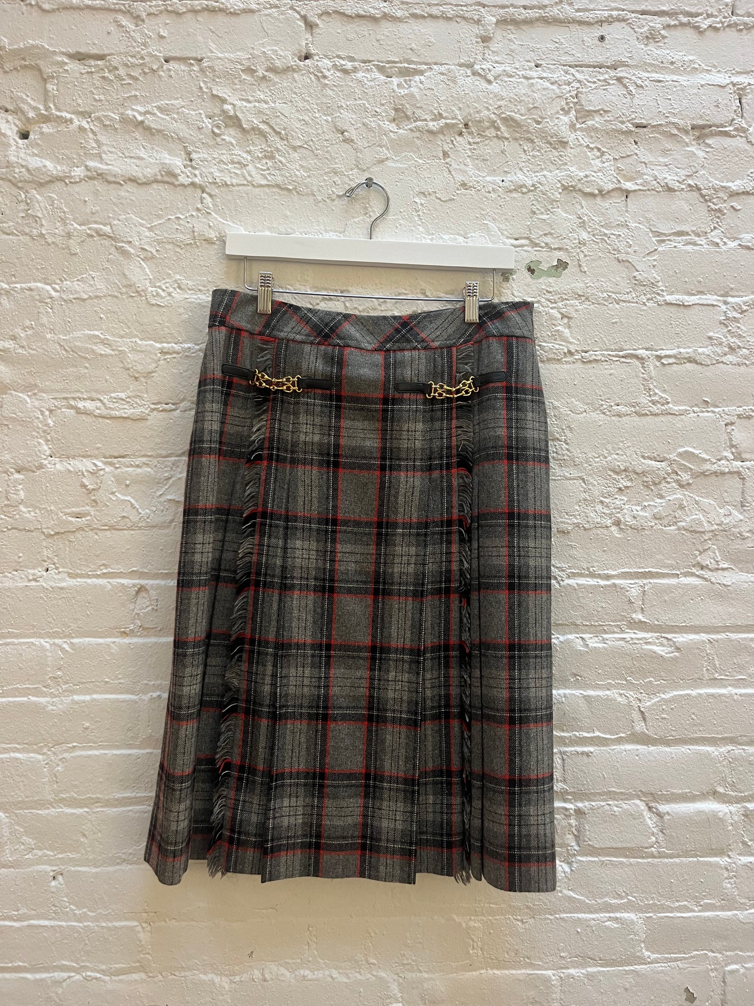 CELINE Plaid Skirt