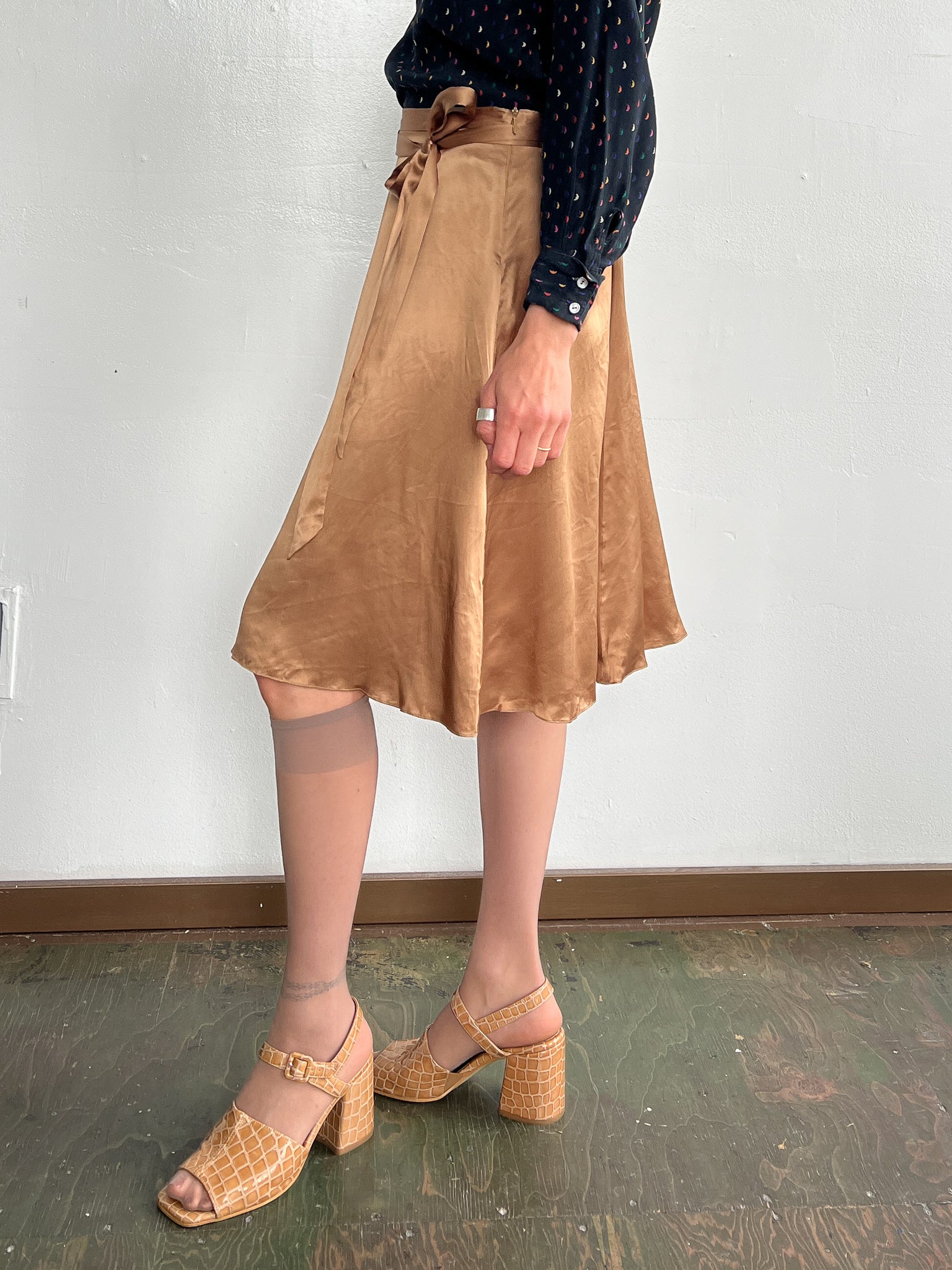 Almond Silk Skirt