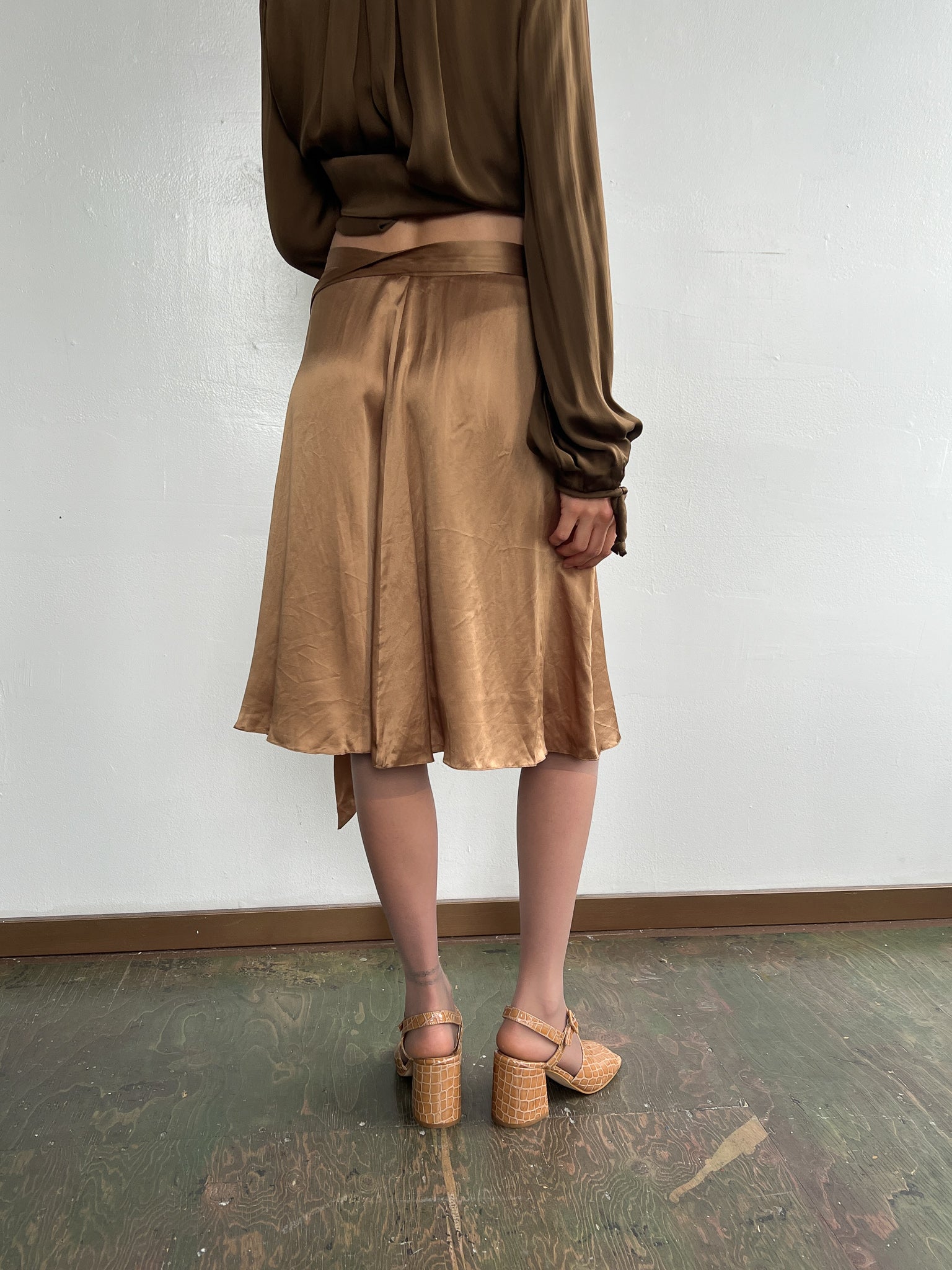 Almond Silk Skirt