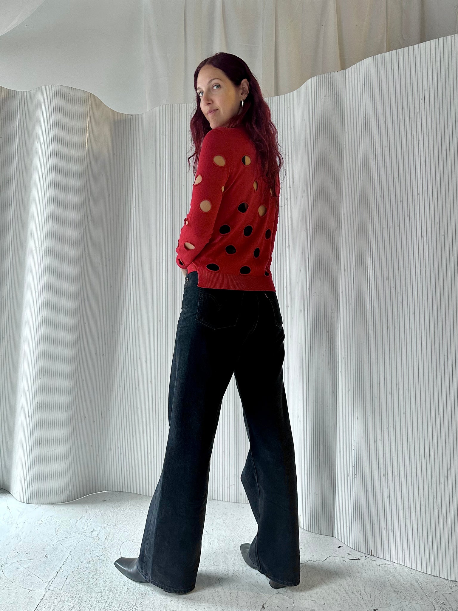 Red Simone Rocha Polka Dot Sweater