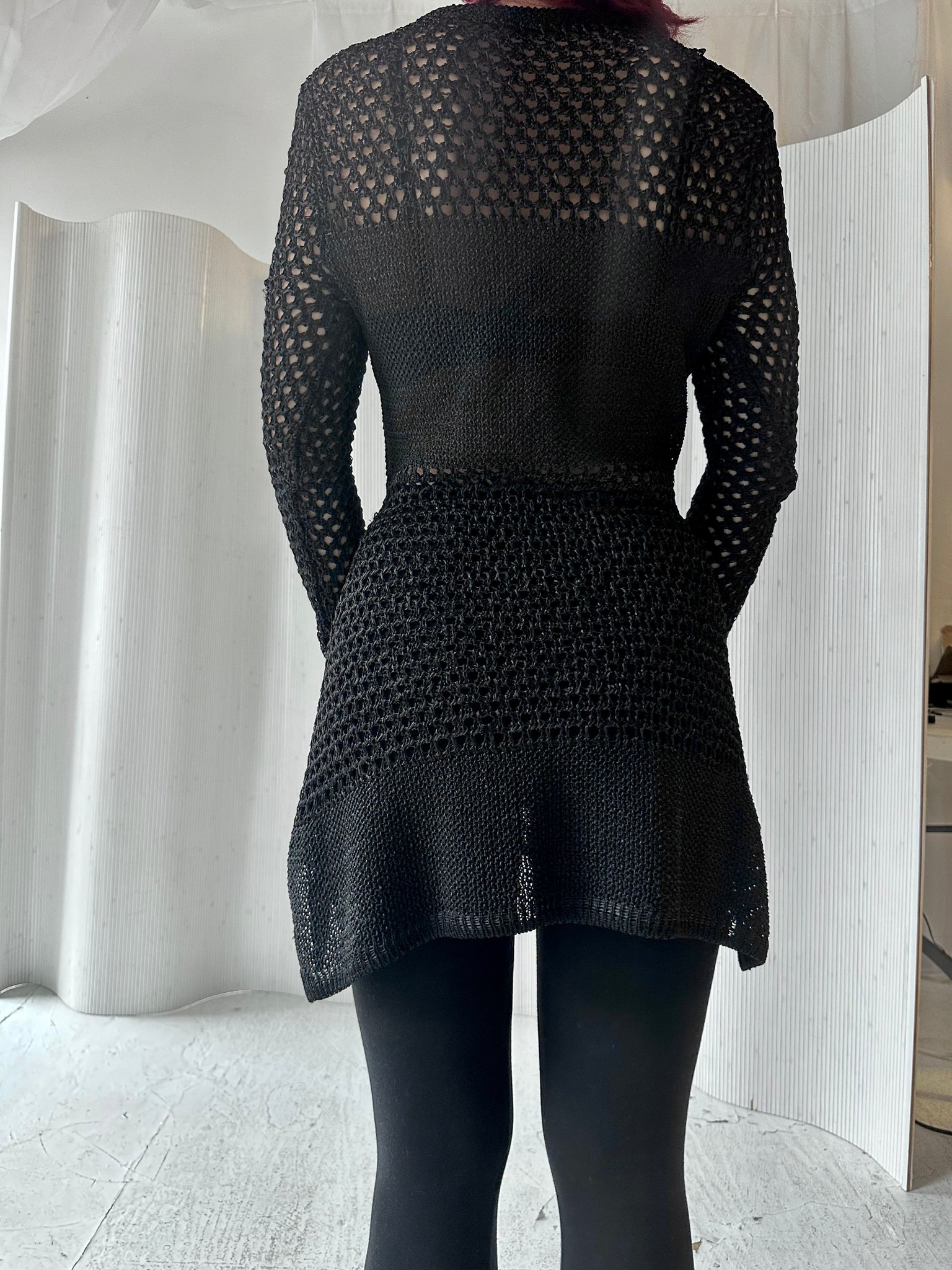 Proenza Schouler Black Wide Knit Midi Sweater