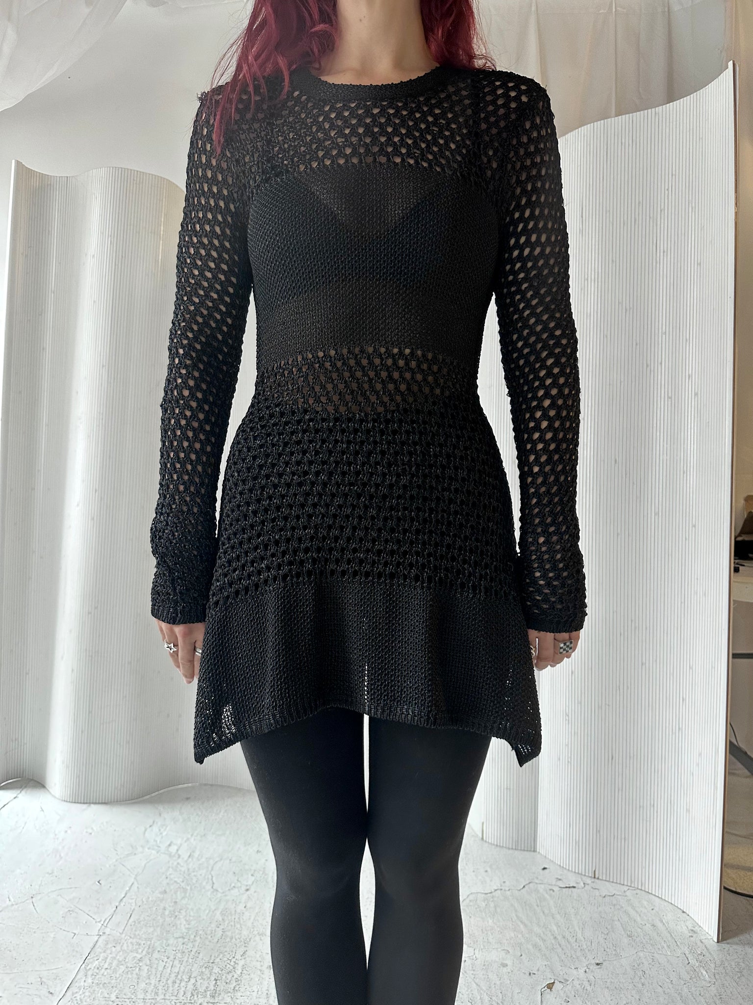 Proenza Schouler Black Wide Knit Midi Sweater