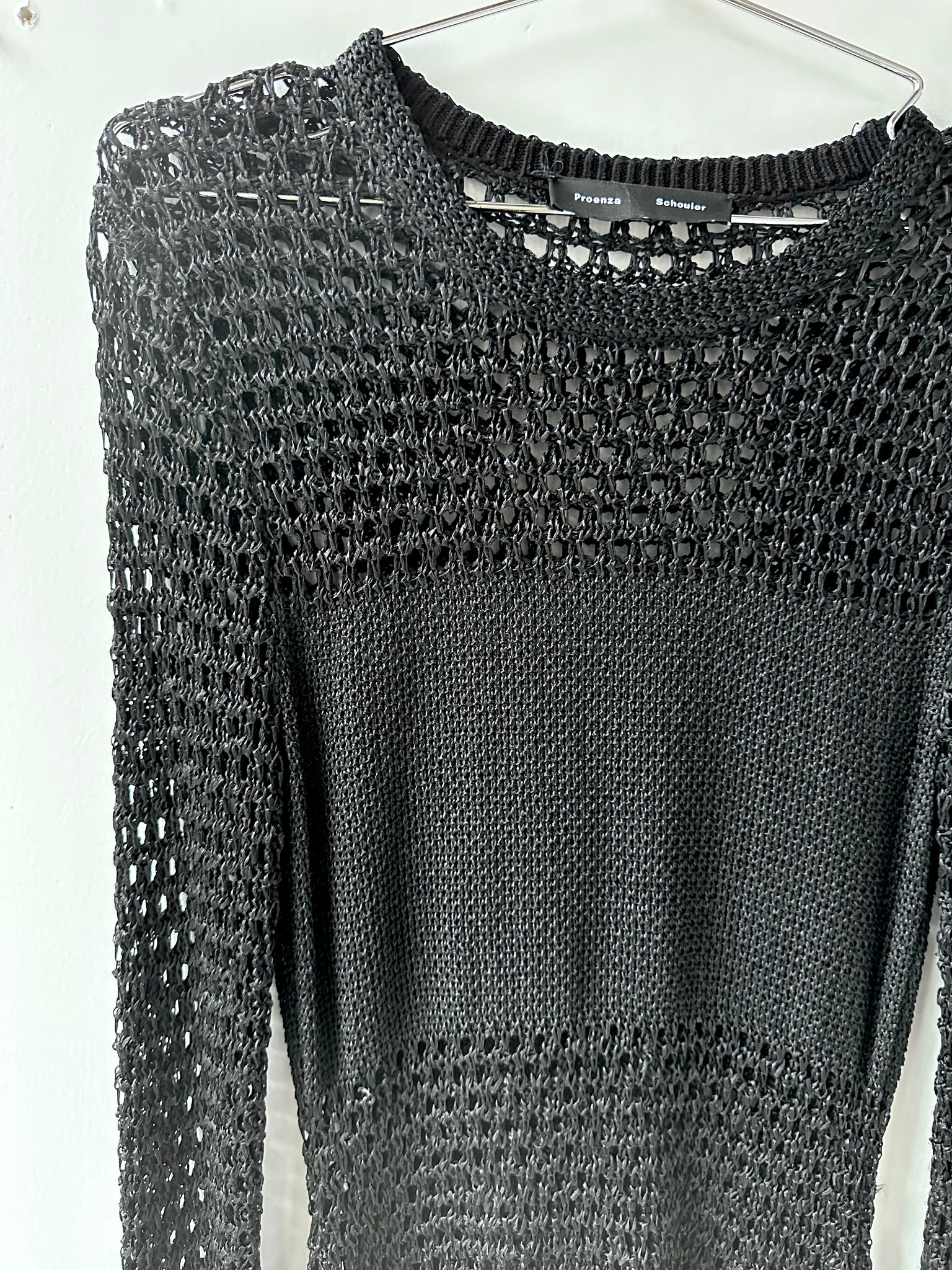 Proenza Schouler Black Wide Knit Midi Sweater