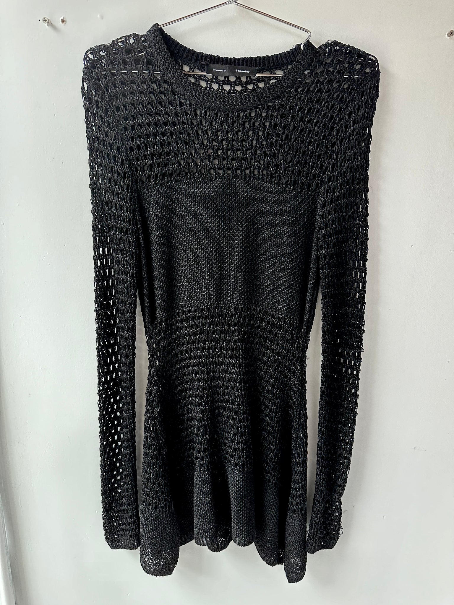 Proenza Schouler Black Wide Knit Midi Sweater