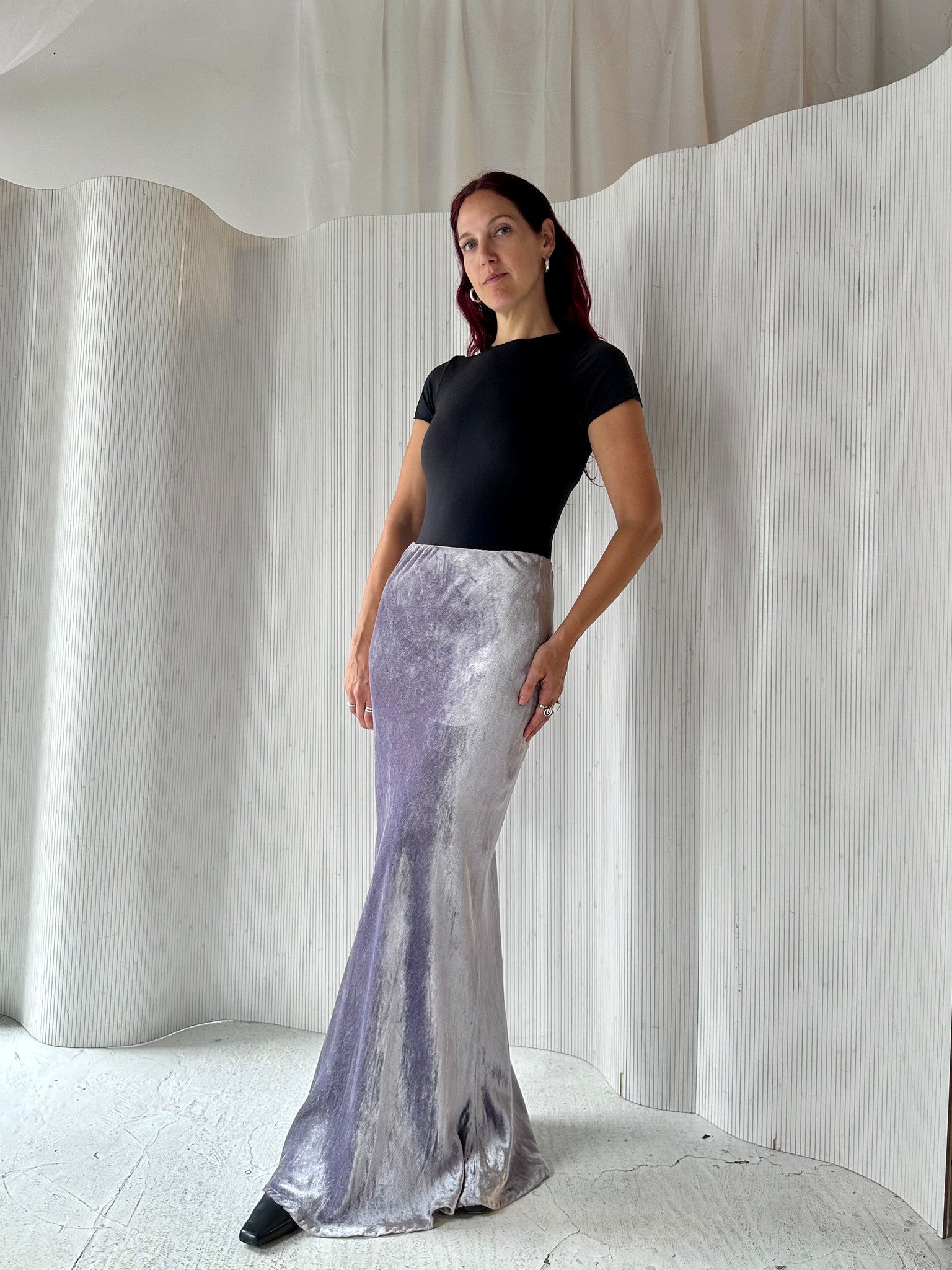 Stunning Maxi Lilac Velvet Skirt