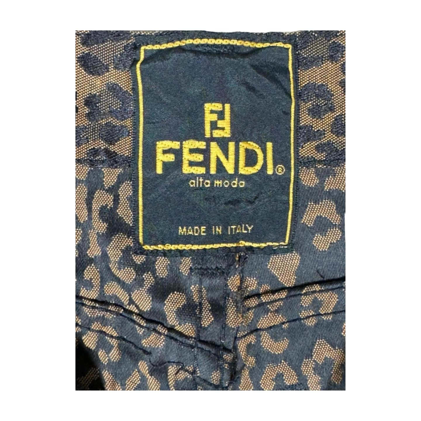 Fendi High Waist Leopard Print Jeans