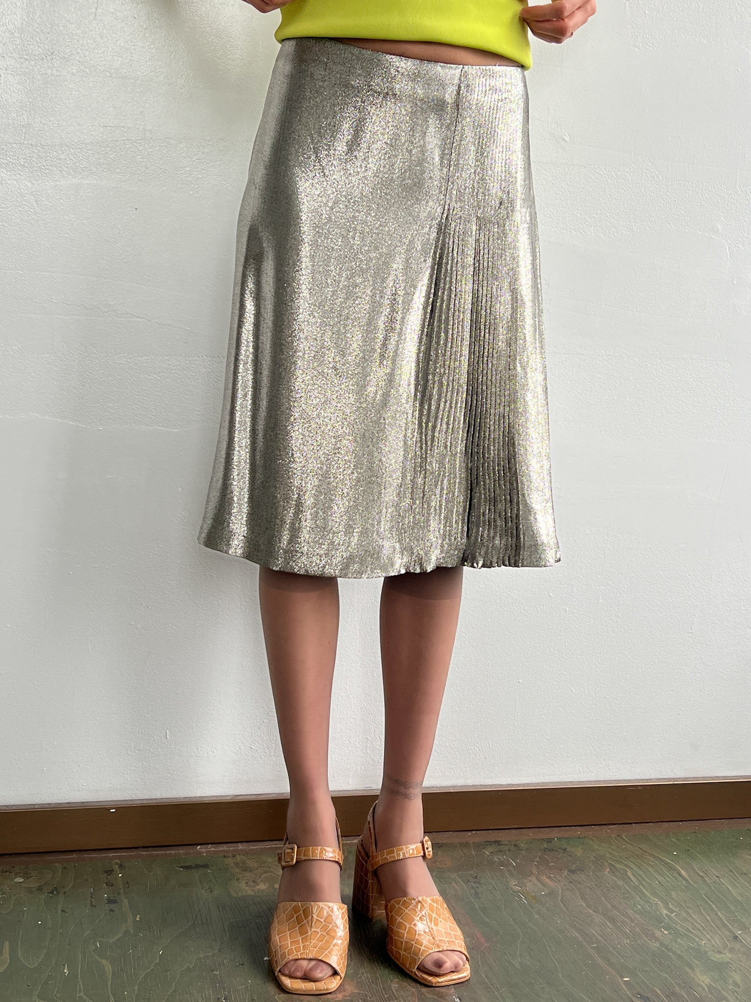 Jil Sander Metallic Pleat Skirt