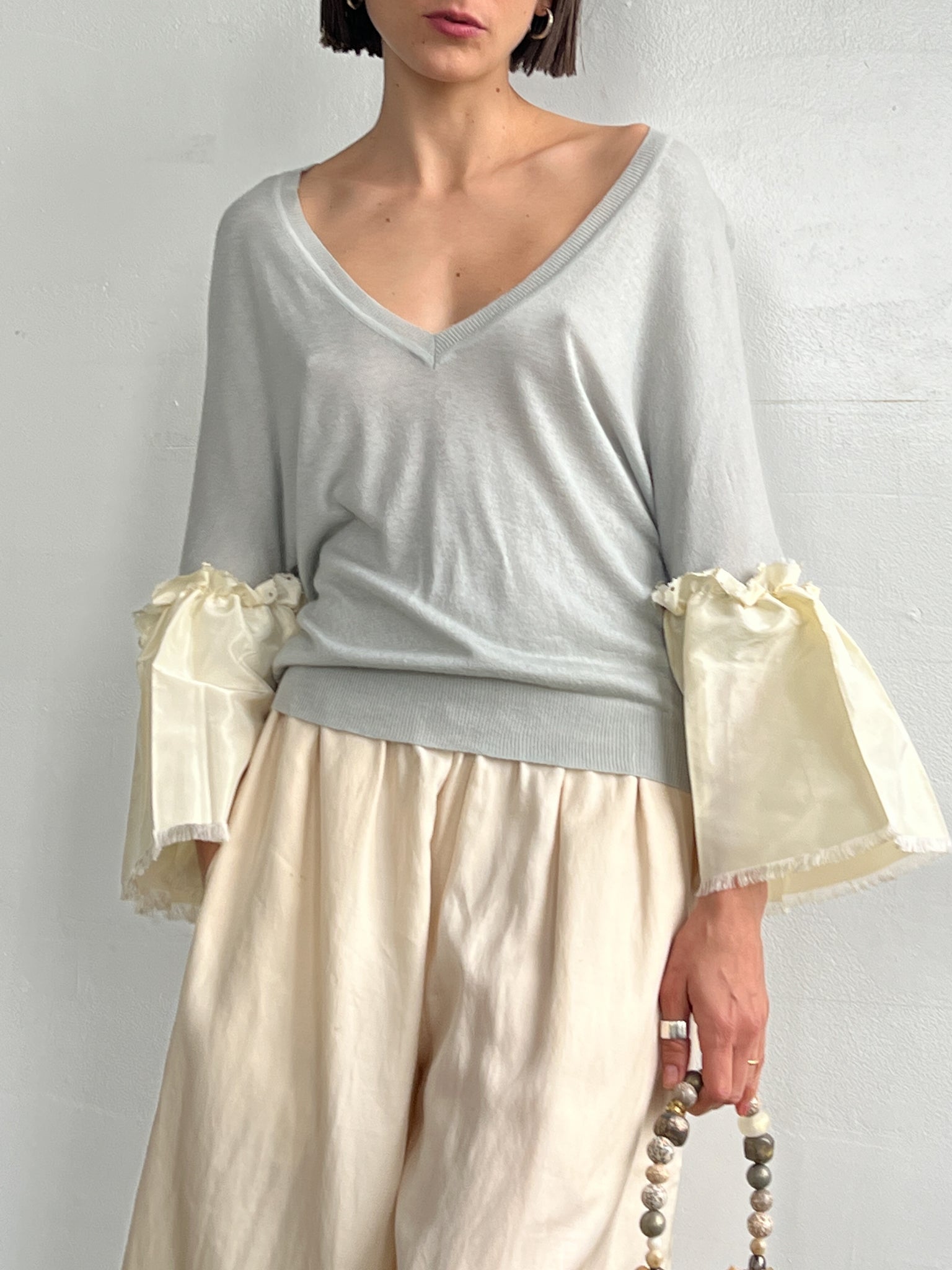 Valentino Ruffled Bell Sleeve Knit