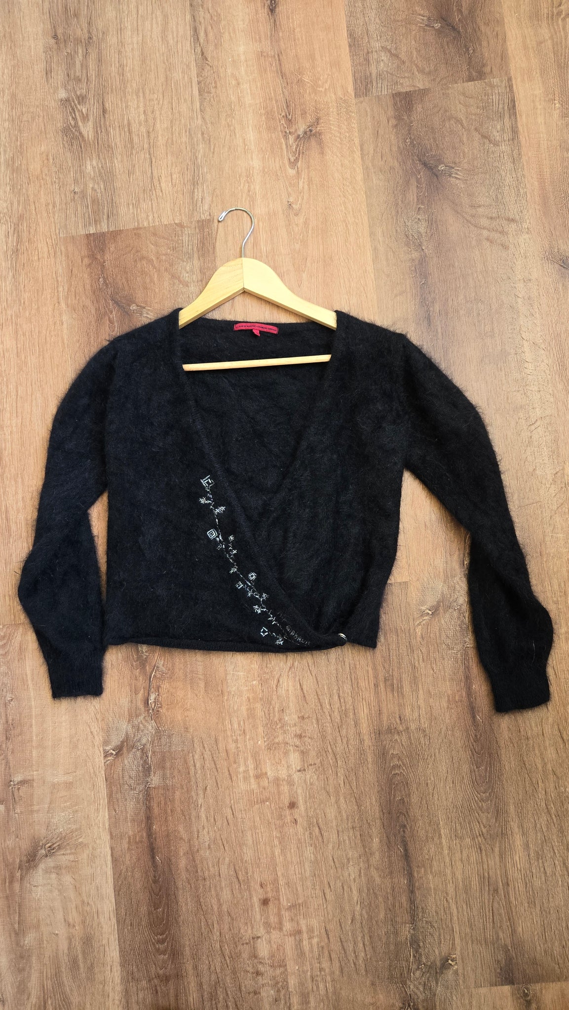 Marithe + Girbaud angora wrap sweater